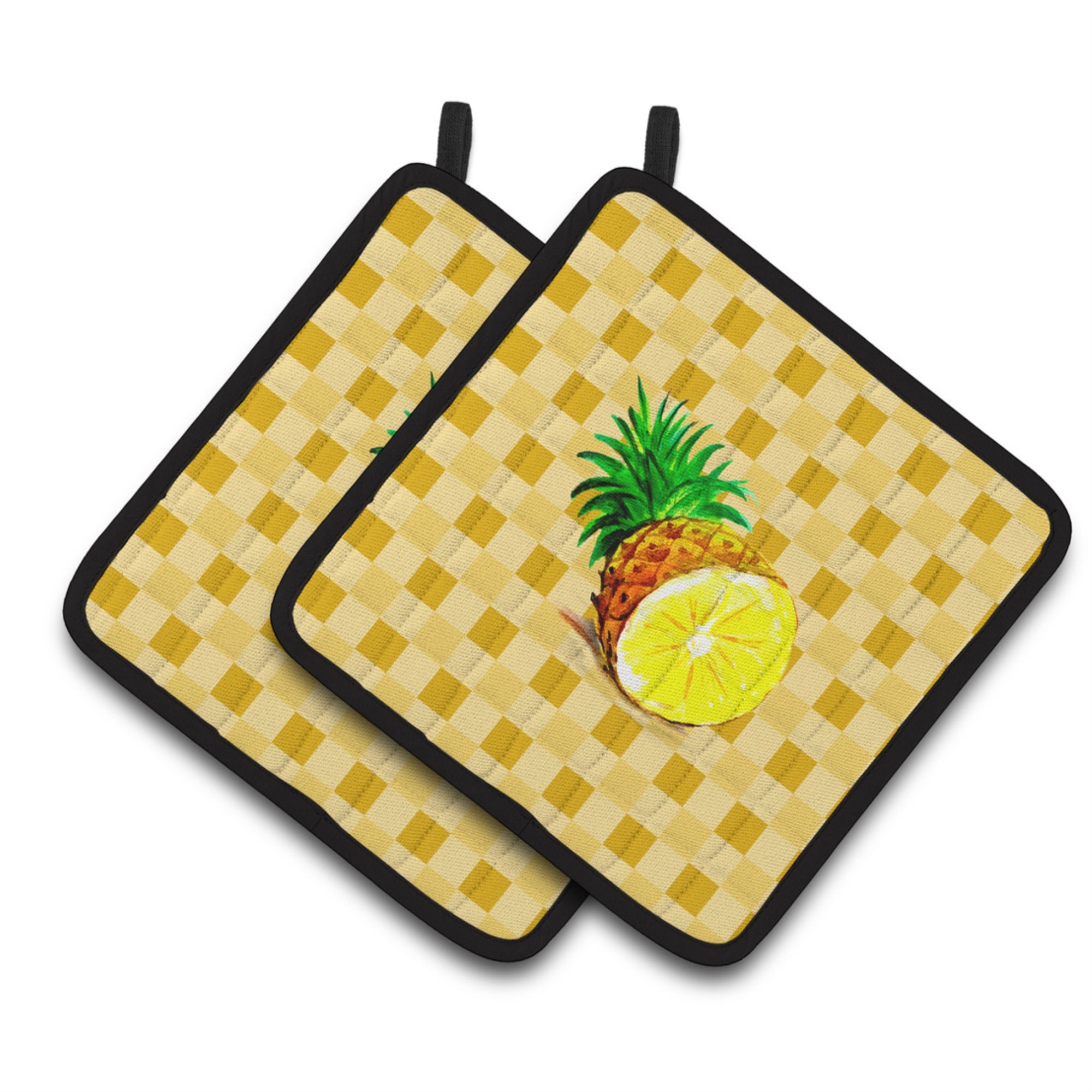 'Caroline'S Treasures Top Of Pineapple Cut On Basketweave Decorated Pot Holder, 7.5Hx7.5W, Multicolor''
