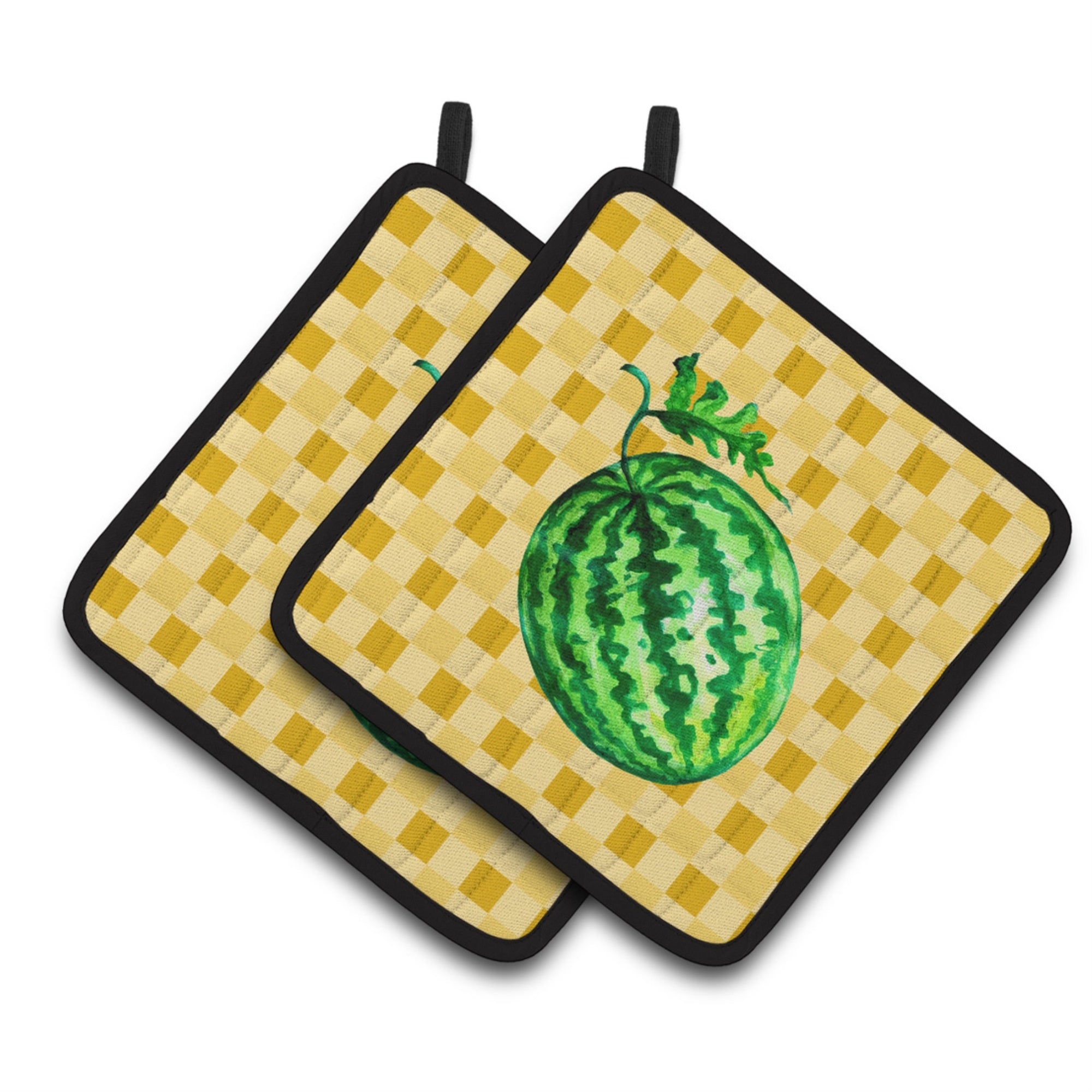 'Caroline'S Treasures Whole Watermelon On Basketweave Decorated Pot Holder, 7.5Hx7.5W, Multicolor''