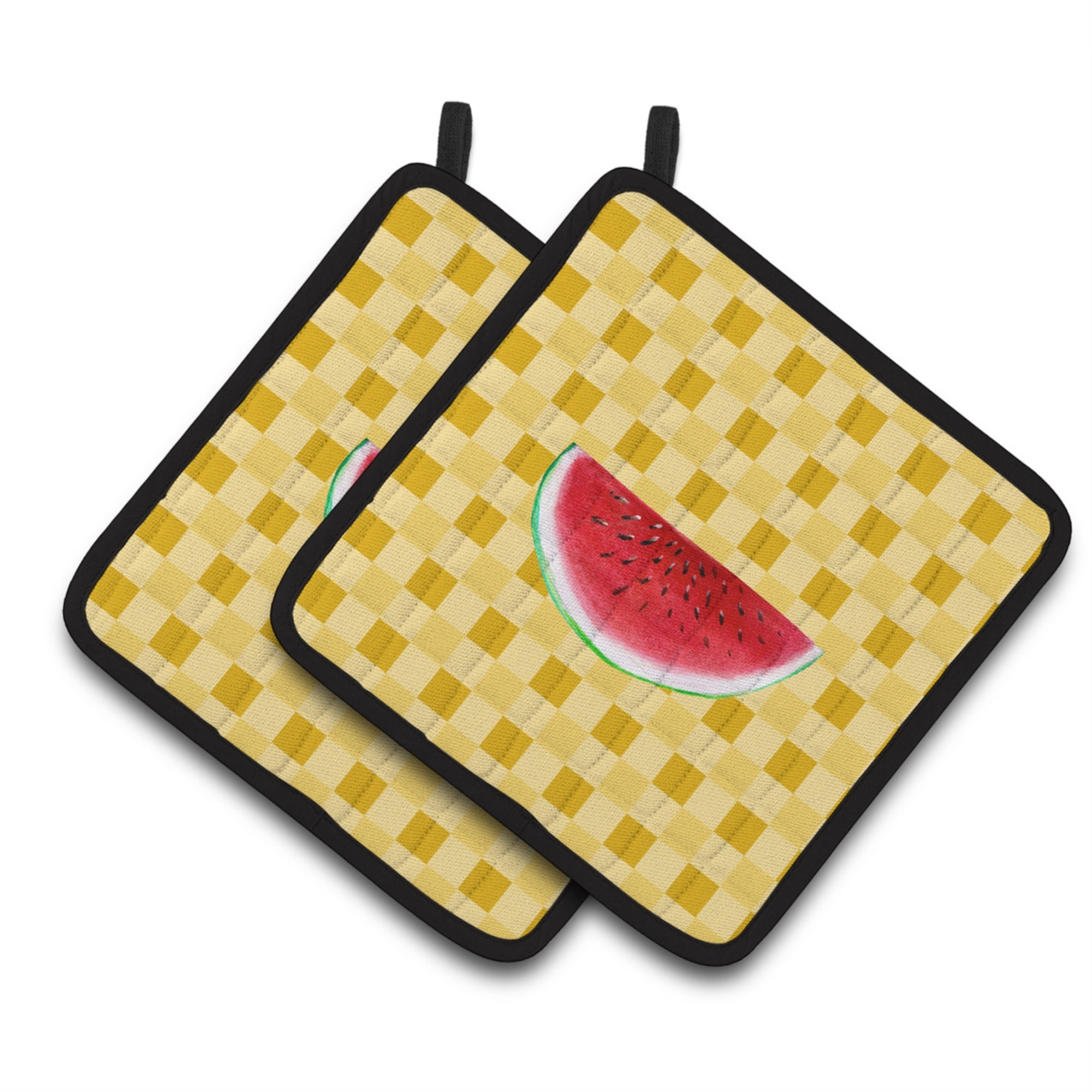 'Caroline'S Treasures Sliced Watermelon On Basketweave Decorated Pot Holder, 7.5Hx7.5W, Multicolor''