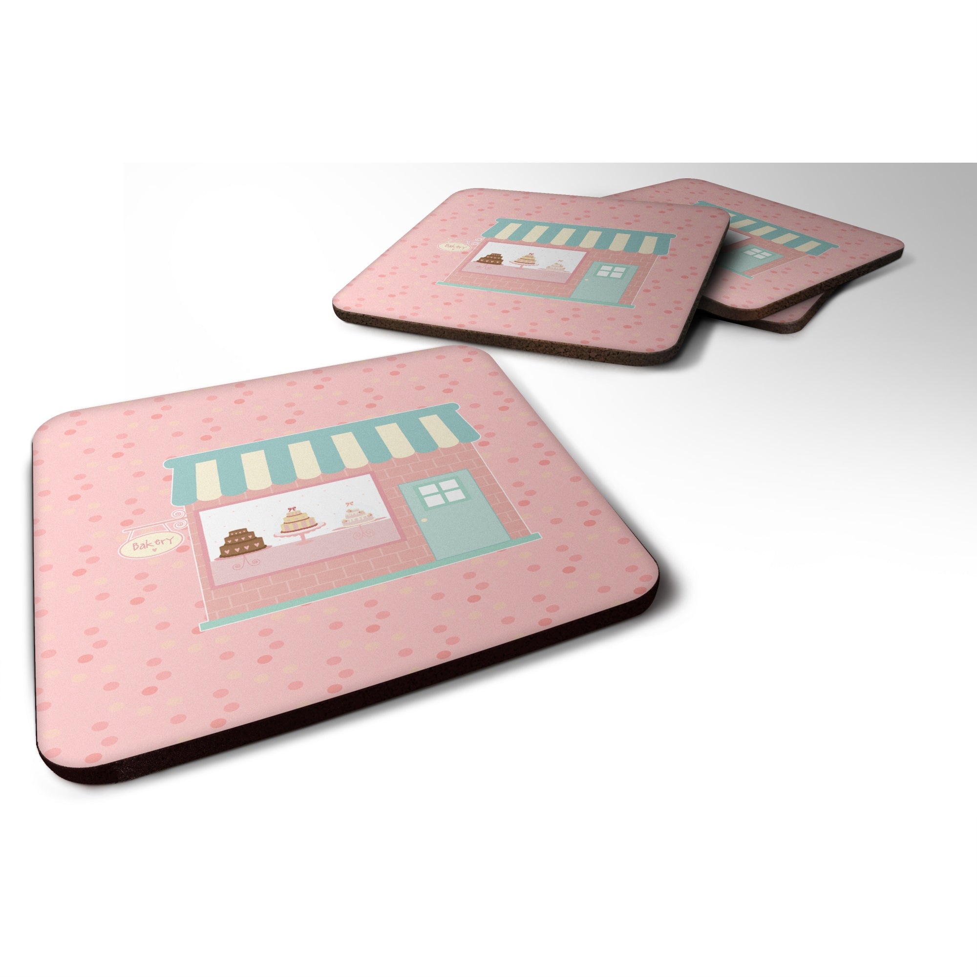 'Caroline'S Treasures Bake Shoppe Pink Decorative Coasters, 3.5, Multicolor''