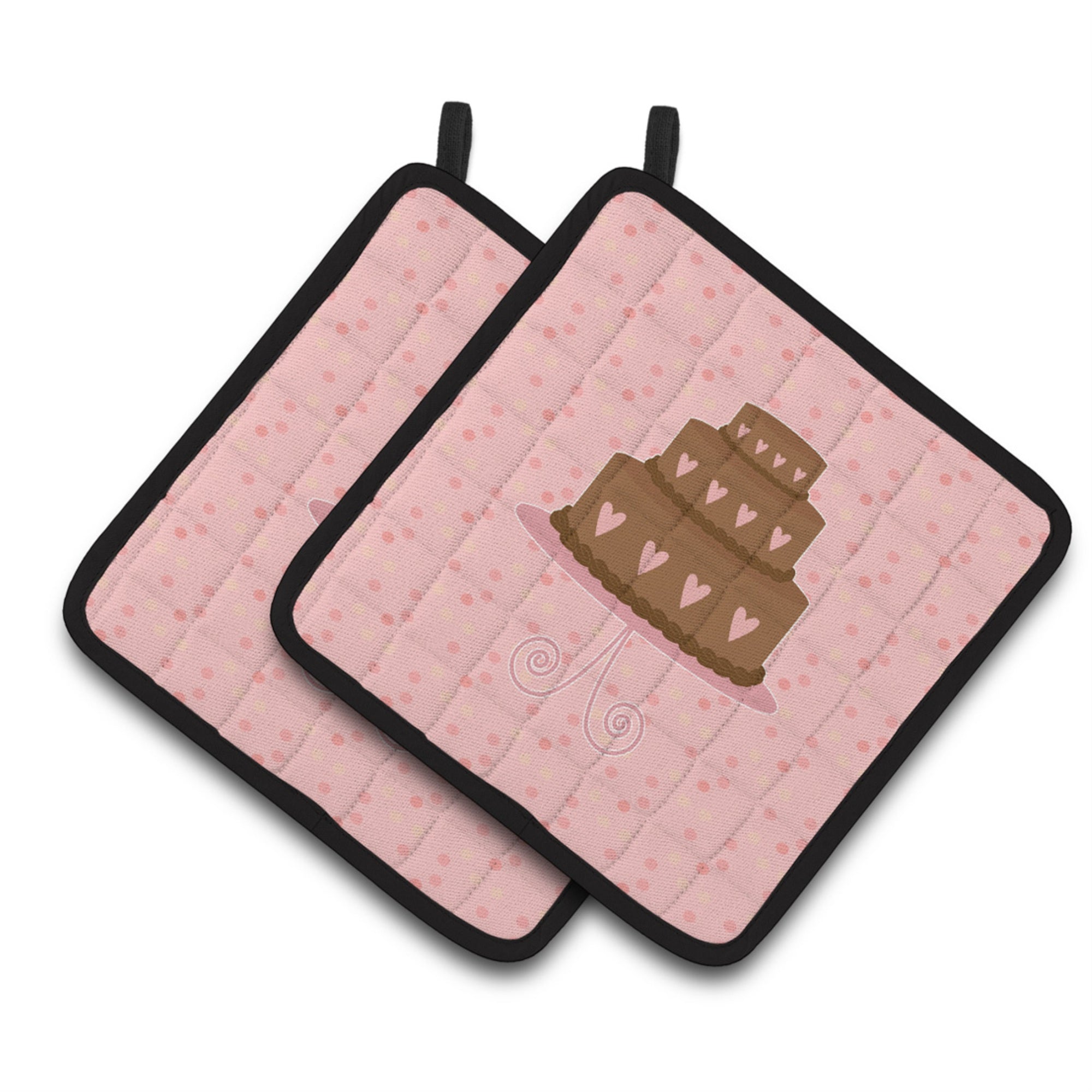 'Caroline'S Treasures Heart Cake 3 Tier Pink Decorated Pot Holder, 7.5Hx7.5W, Multicolor''