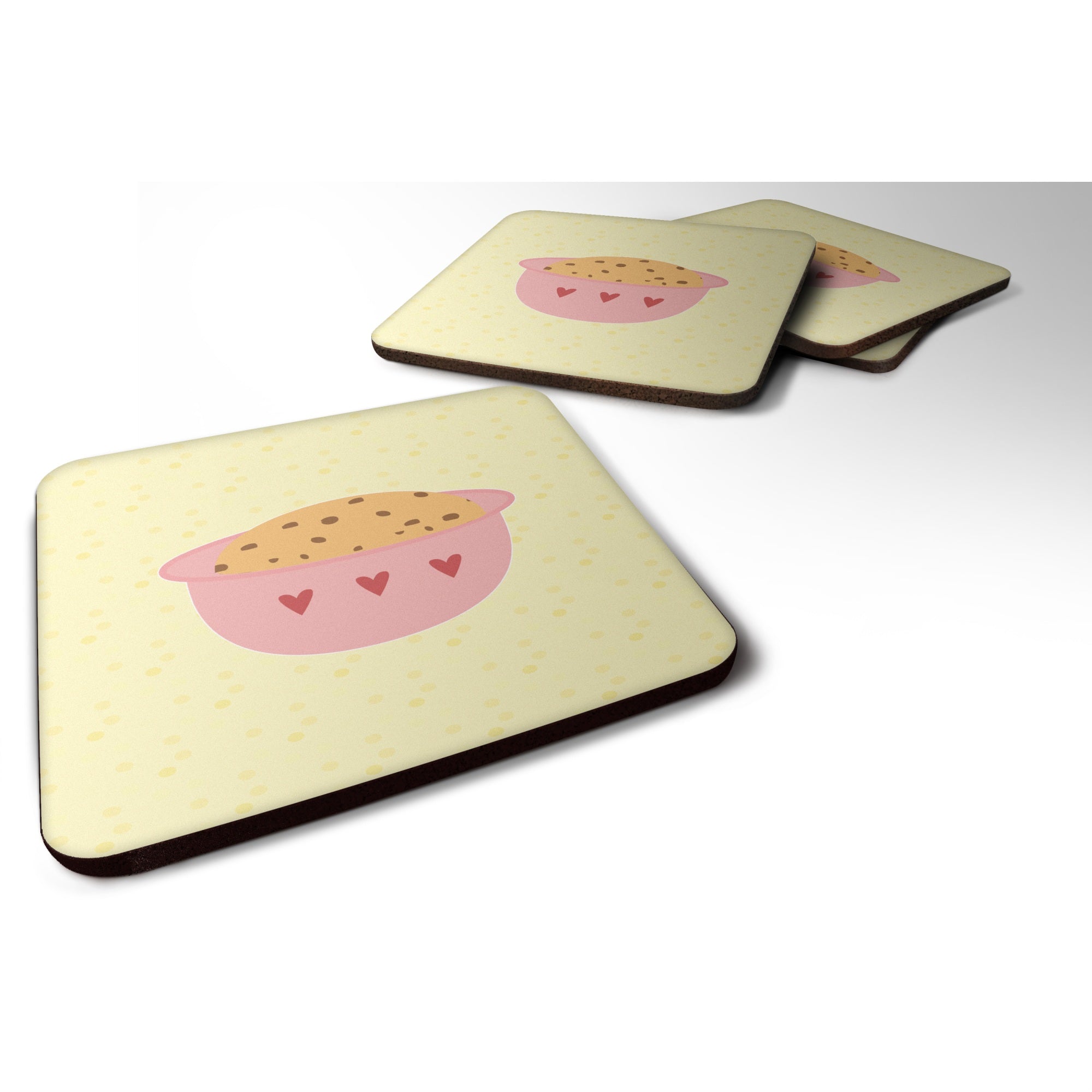 'Caroline'S Treasures Cookie Dough On Yellow Decorative Coasters, 3.5, Multicolor''