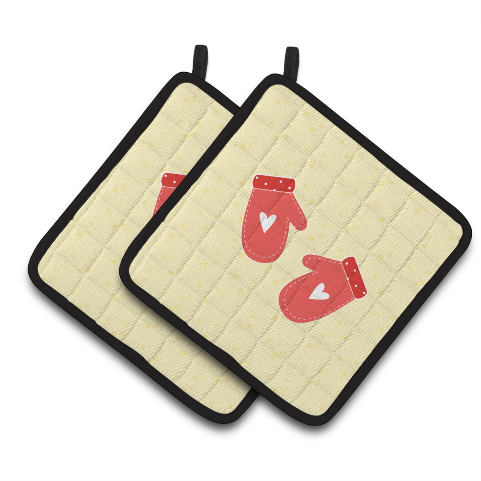 'Caroline'S Treasures Oven Mitts On Yellow Decorated Pot Holder, 7.5Hx7.5W, Multicolor''