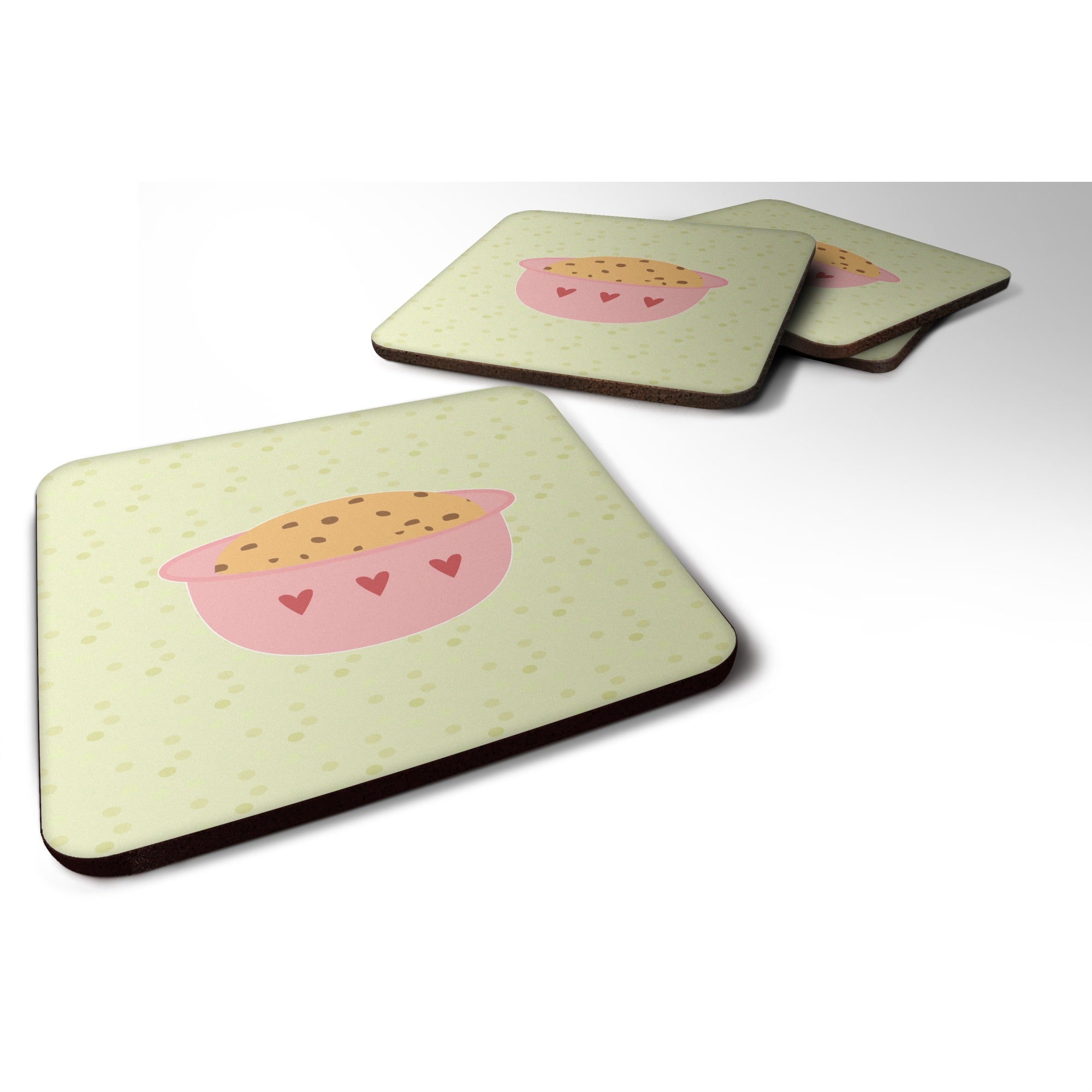 'Caroline'S Treasures Cookie Dough On Green Decorative Coasters, 3.5, Multicolor''