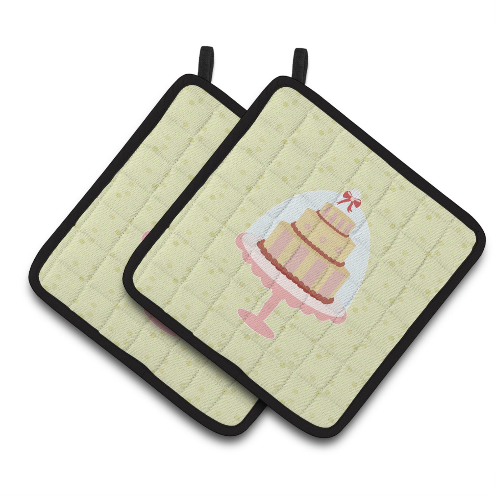 'Caroline'S Treasures Cake On Green Decorated Pot Holder, 7.5Hx7.5W, Multicolor''