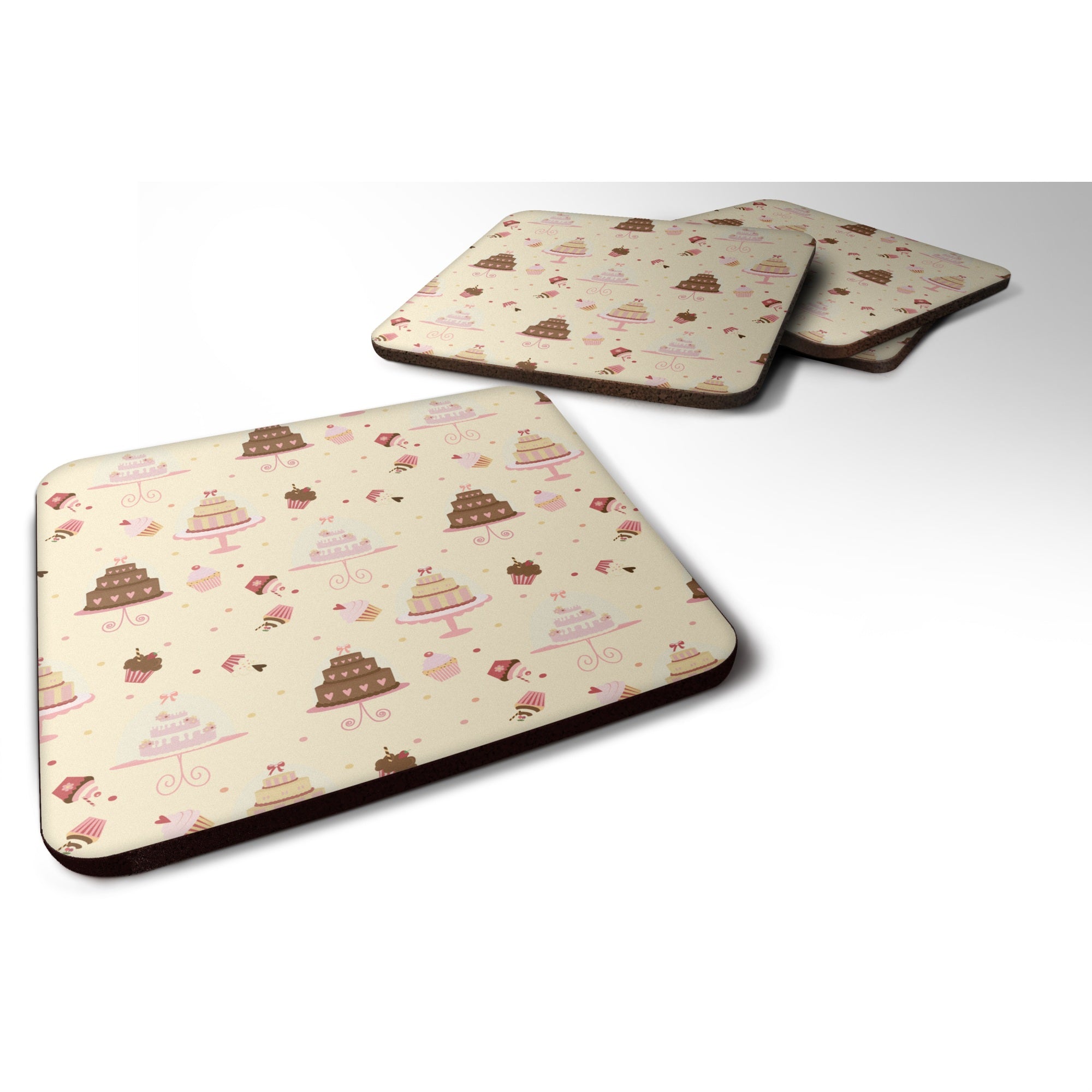 'Caroline'S Treasures Cakes And Cupcakes Decorative Coasters, 3.5, Multicolor''