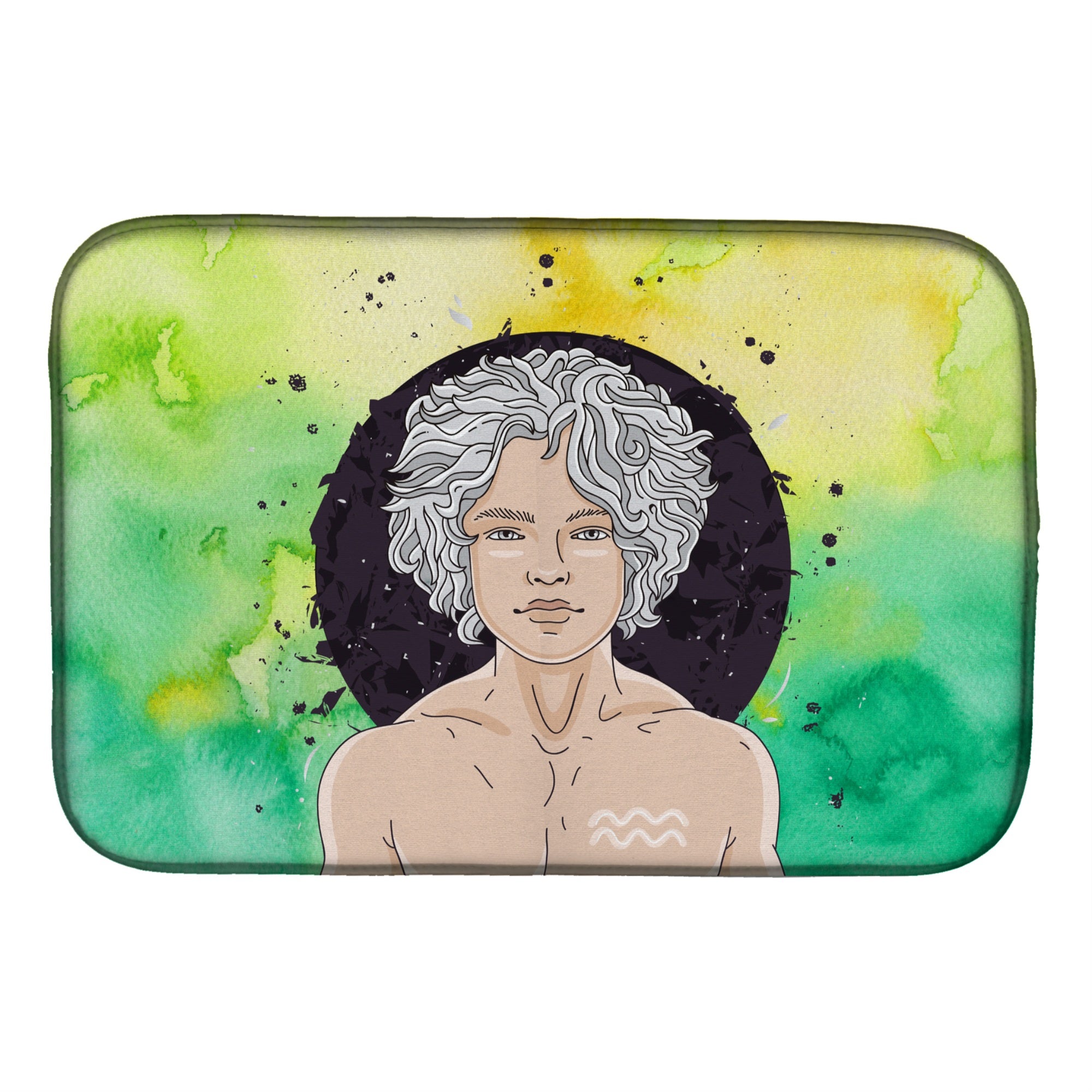 'Caroline'S Treasures Aquarius Zodiac Sign Dish Drying Mat, 14'''' X 21'''', Multicolor''