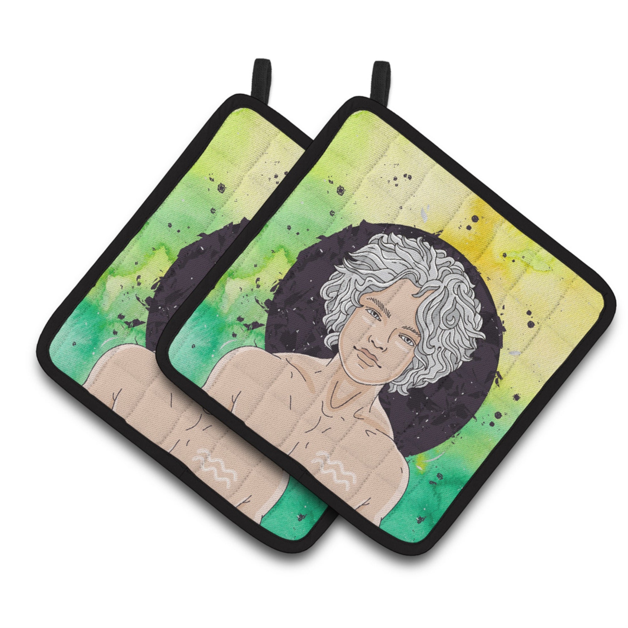 'Caroline'S Treasures Aquarius Zodiac Sign Decorated Pot Holder, 7.5Hx7.5W, Multicolor''