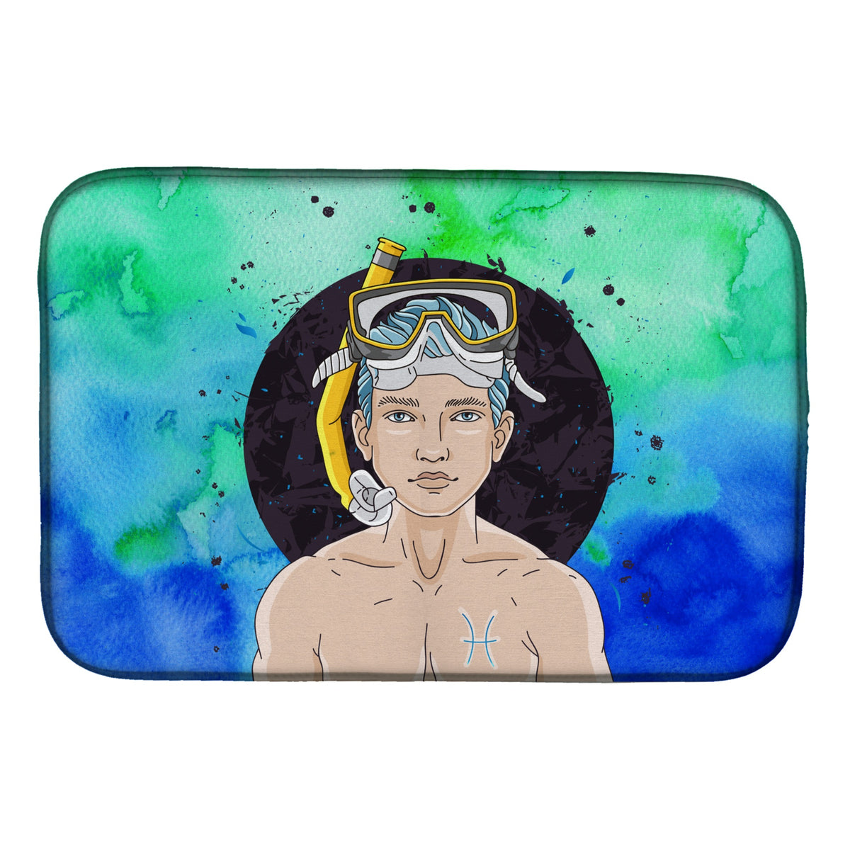 'Caroline'S Treasures Pisces Zodiac Sign Dish Drying Mat, 14 X 21, Multicolor''