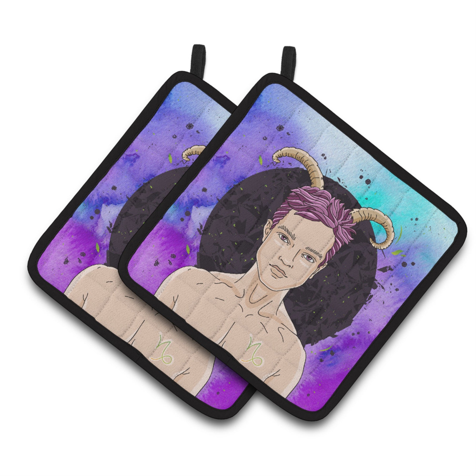 'Caroline'S Treasures Capricorn Zodiac Sign Decorated Pot Holder, 7.5Hx7.5W, Multicolor''