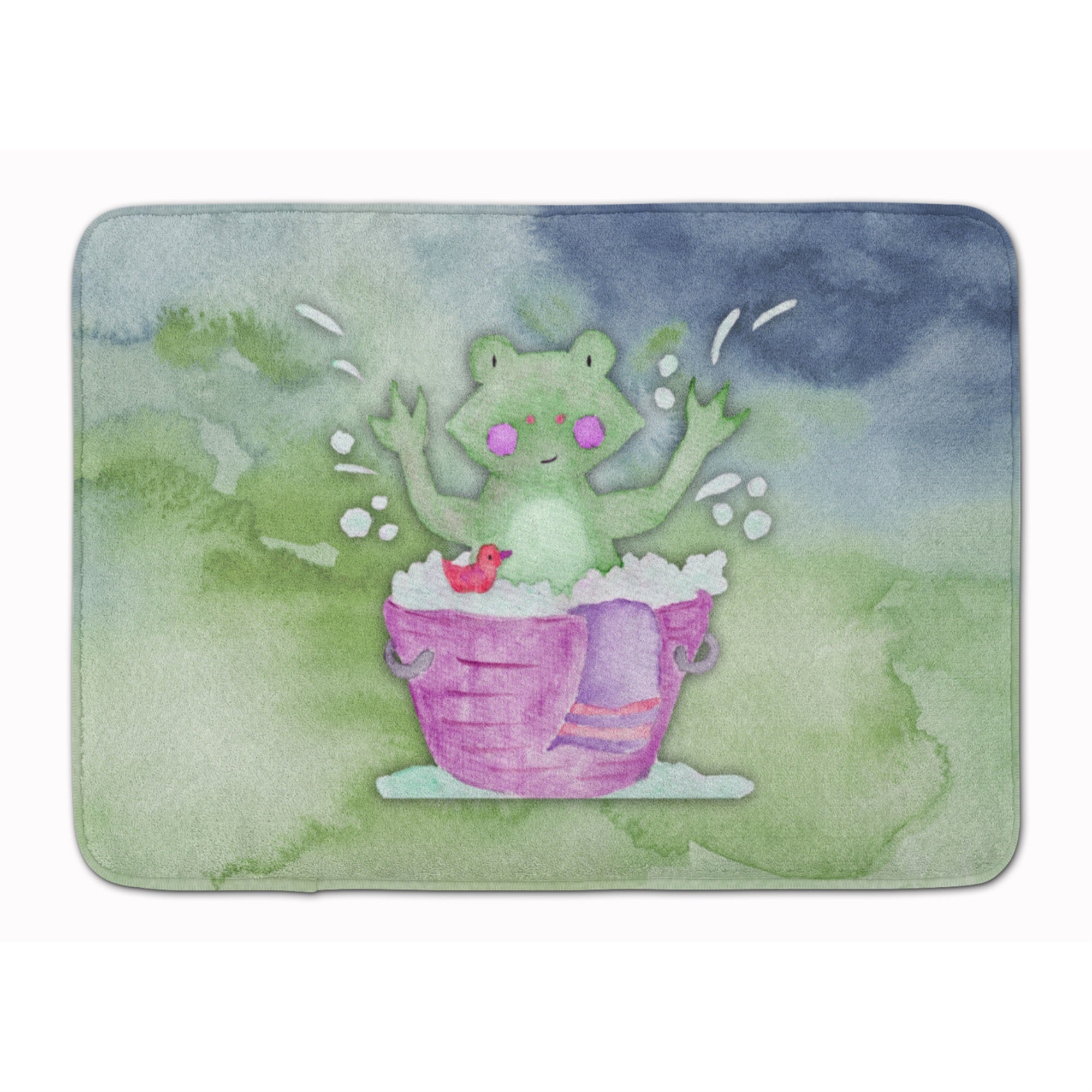'Caroline'S Treasures Frog Bathing Watercolor Floor Mat, 19''''H X 27''''W, Multicolor''