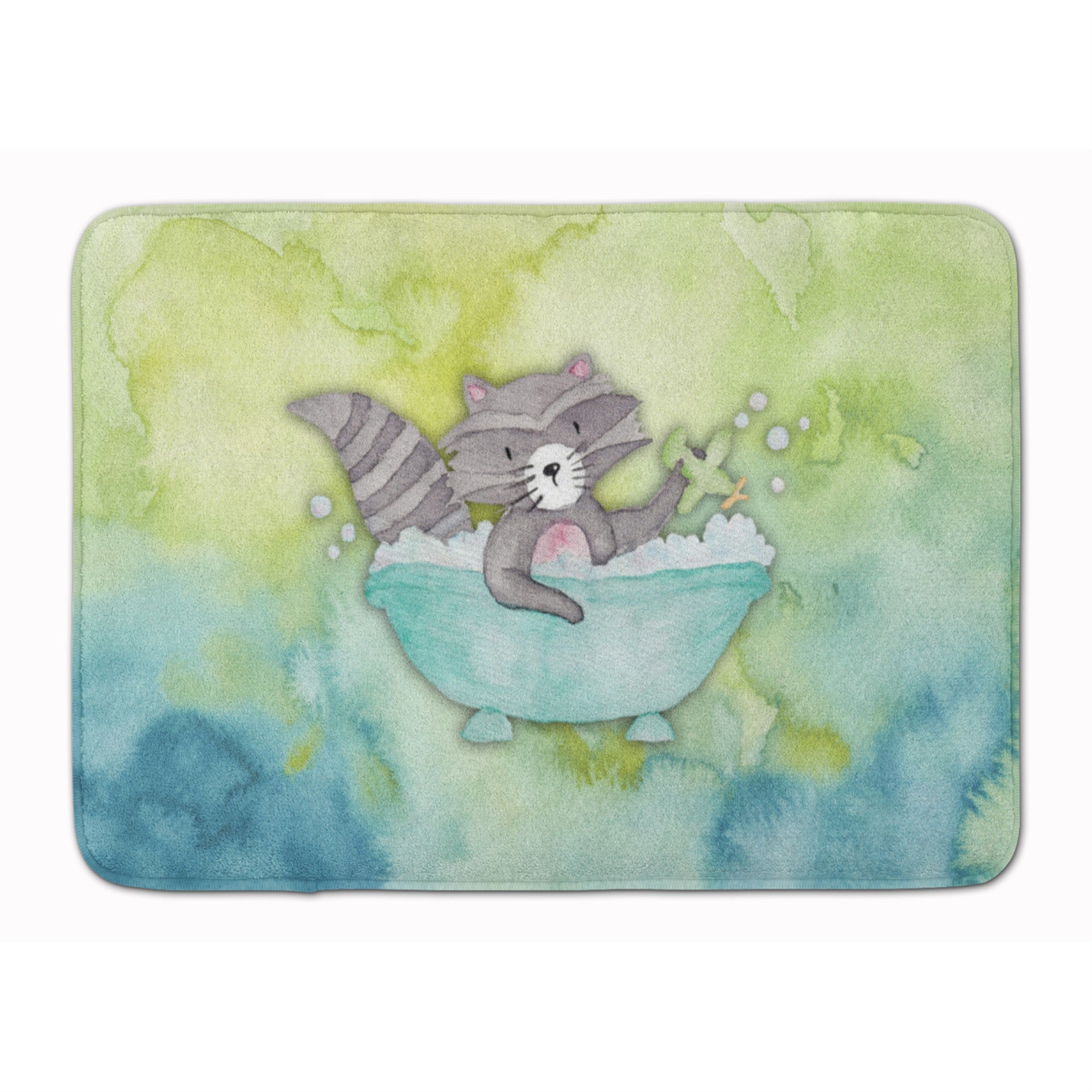 'Caroline'S Treasures Raccoon Bathing Watercolor Floor Mat, 19''''H X 27''''W, Multicolor''