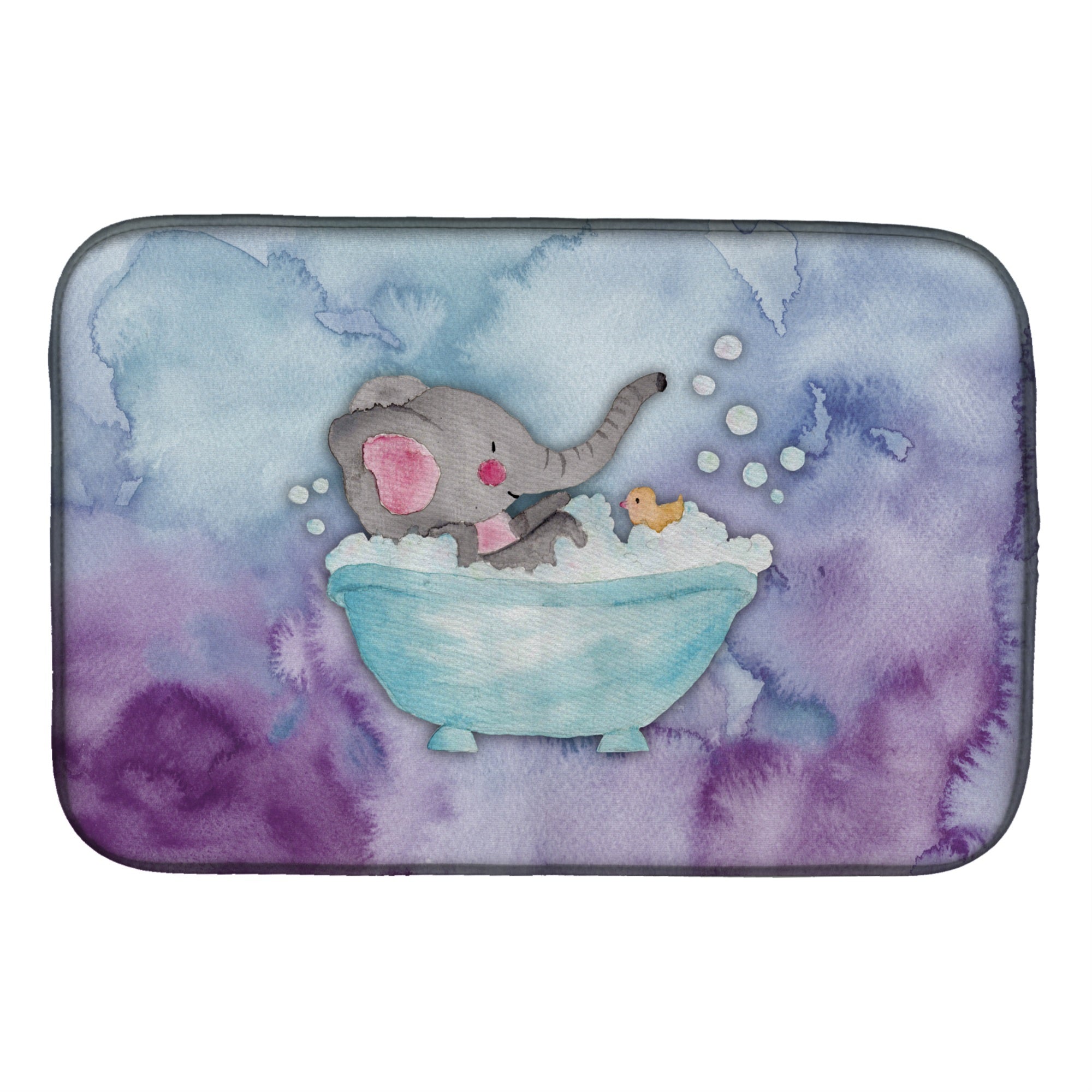 'Caroline'S Treasures Elephant Bathing Watercolor Dish Drying Mat, 14'''' X 21'''', Multicolor''