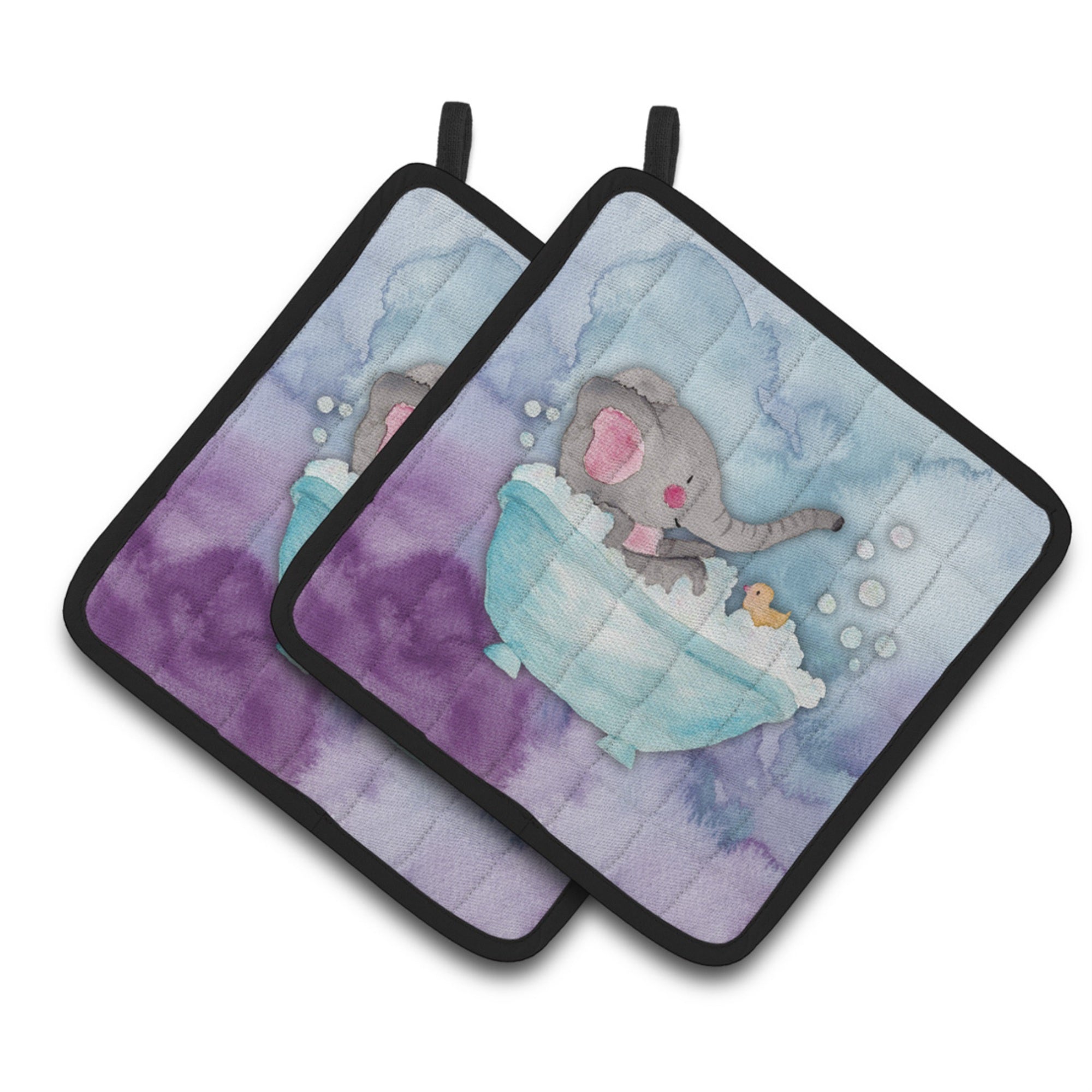 'Caroline'S Treasures Elephant Bathing Watercolor Decorated Pot Holder, 7.5''''H X 7.5''''W, Multicolor''