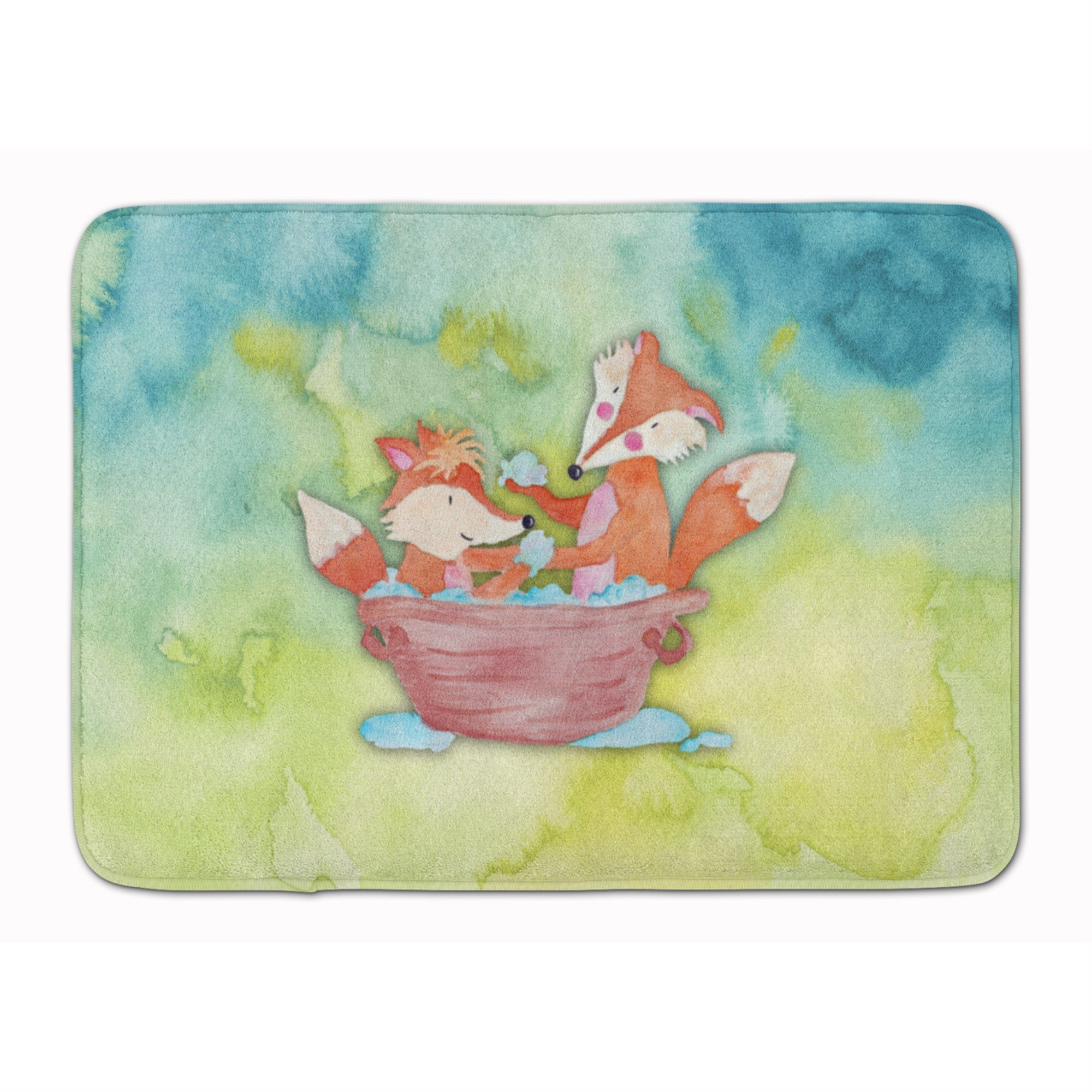 'Caroline'S Treasures Foxes Bathing Watercolor Floor Mat, 19''''H X 27''''W, Multicolor''