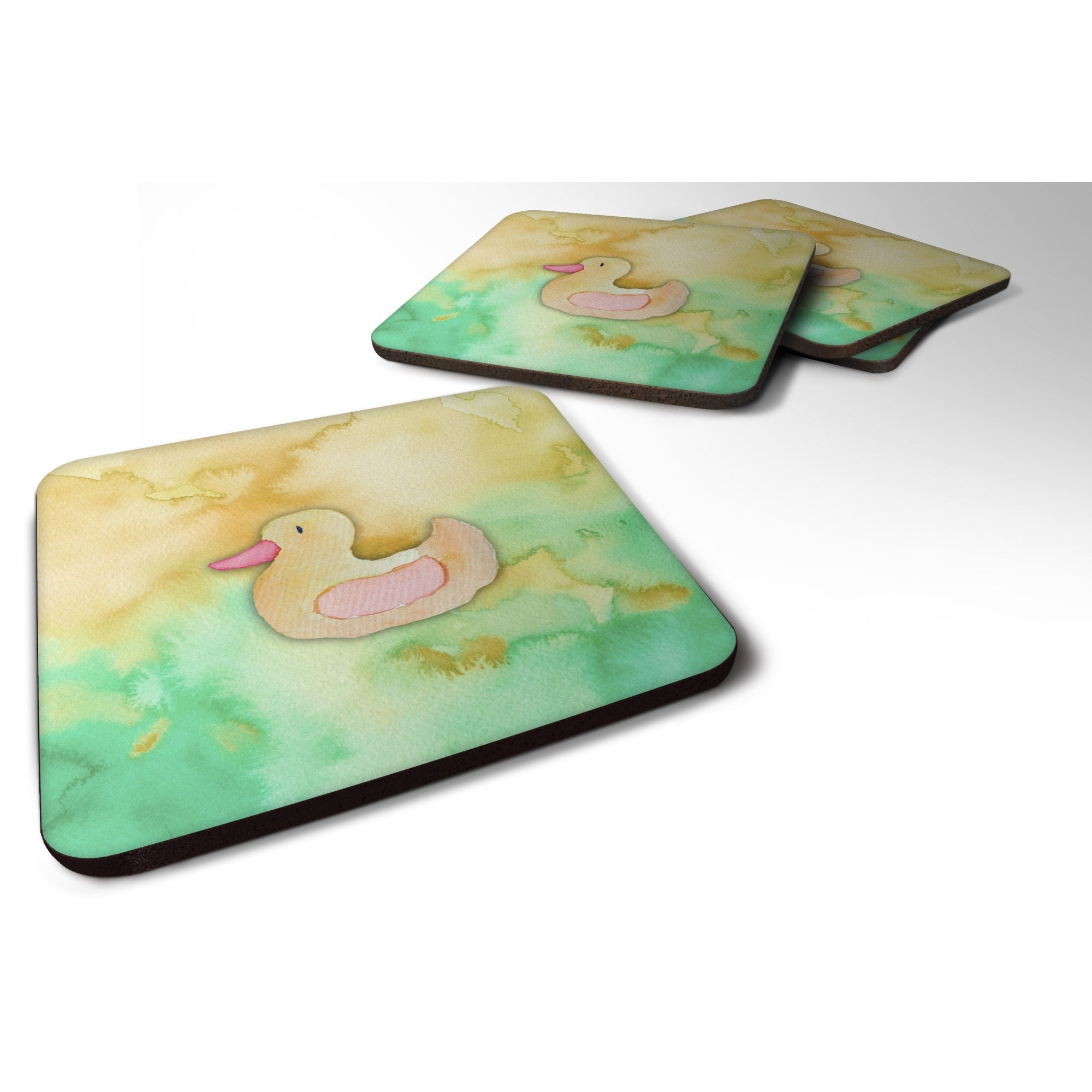 'Caroline'S Treasures Rubber Duckie Watercolor Decorative Coasters, 3.5, Multicolor''