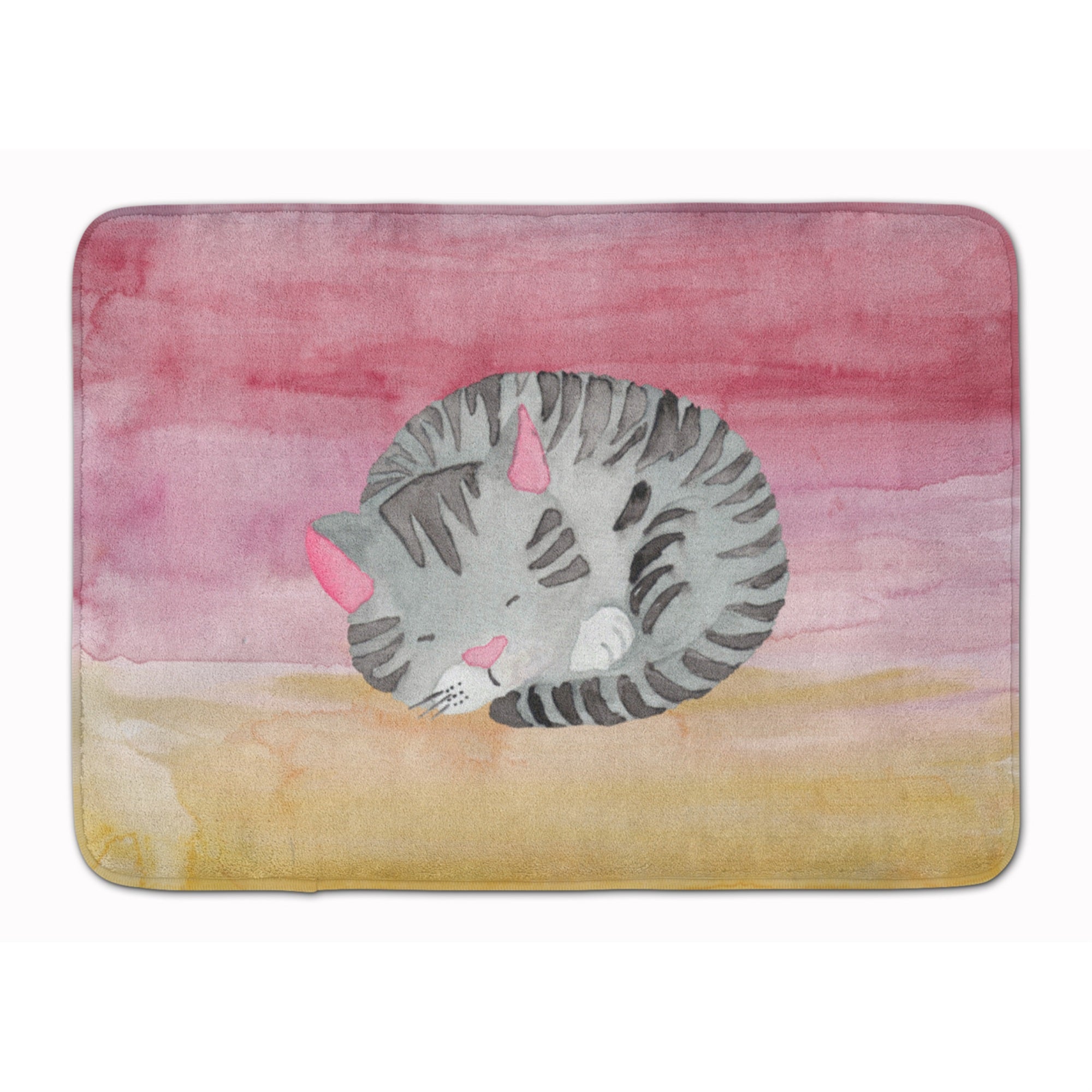 'Caroline'S Treasures Sleeping Grey Cat Watercolor Floor Mat, 19''''H X 27''''W, Multicolor''