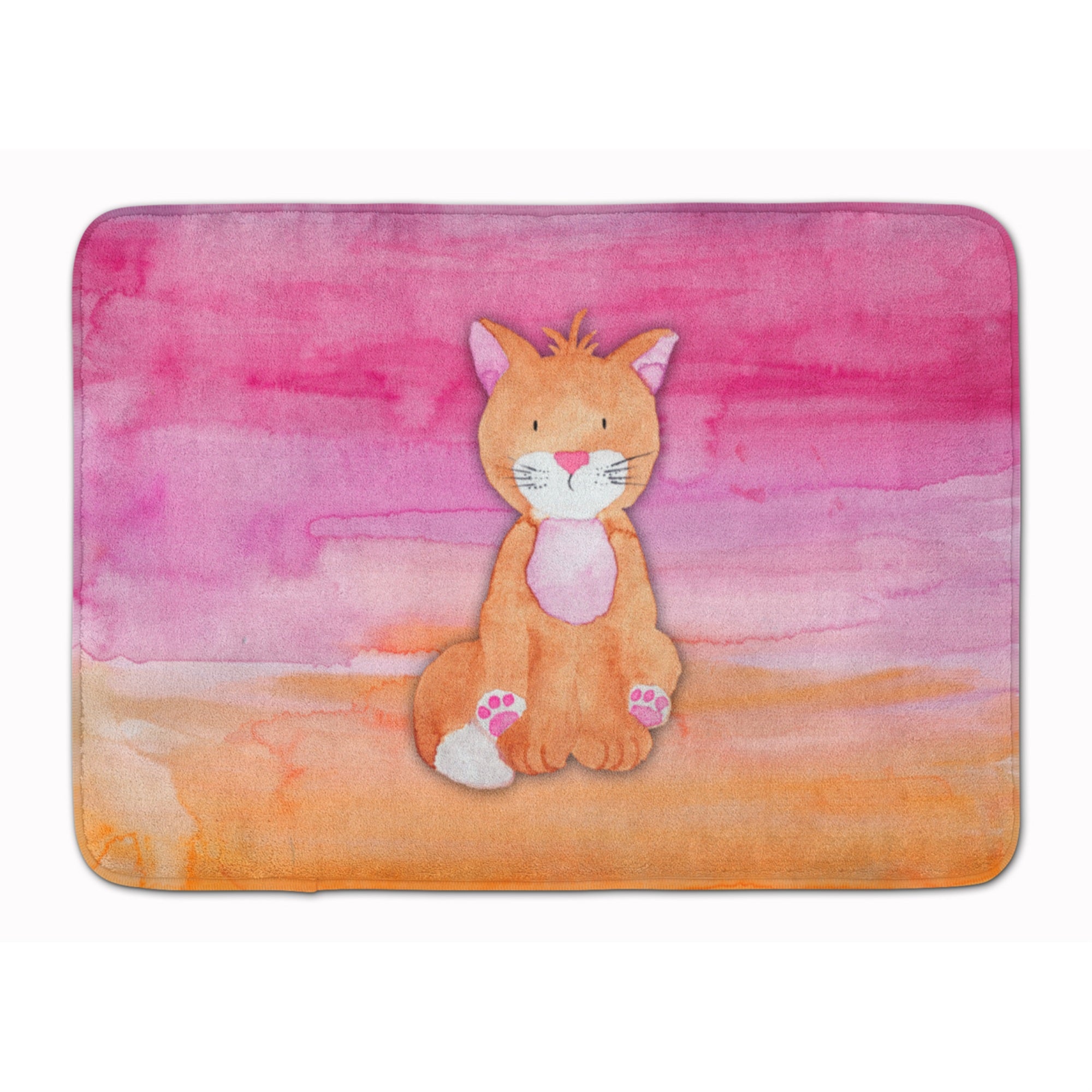 'Caroline'S Treasures Orange Cat Watercolor Floor Mat, 19''''H X 27''''W, Multicolor''