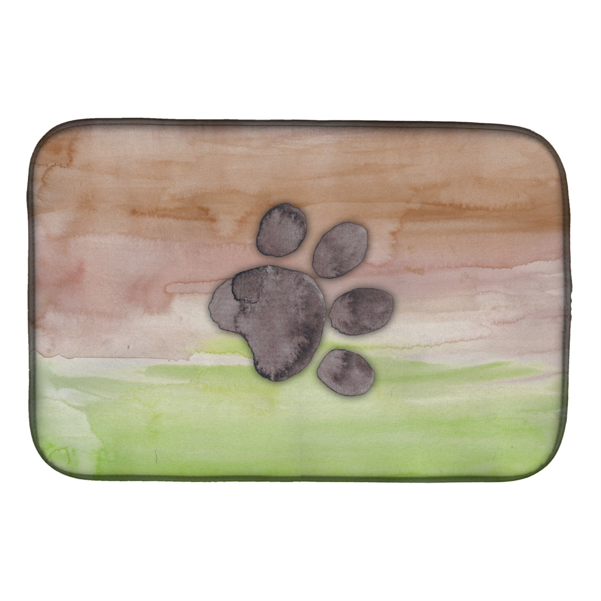 'Caroline'S Treasures Dog Paw Watercolor Dish Drying Mat, 14'''' X 21'''', Multicolor''