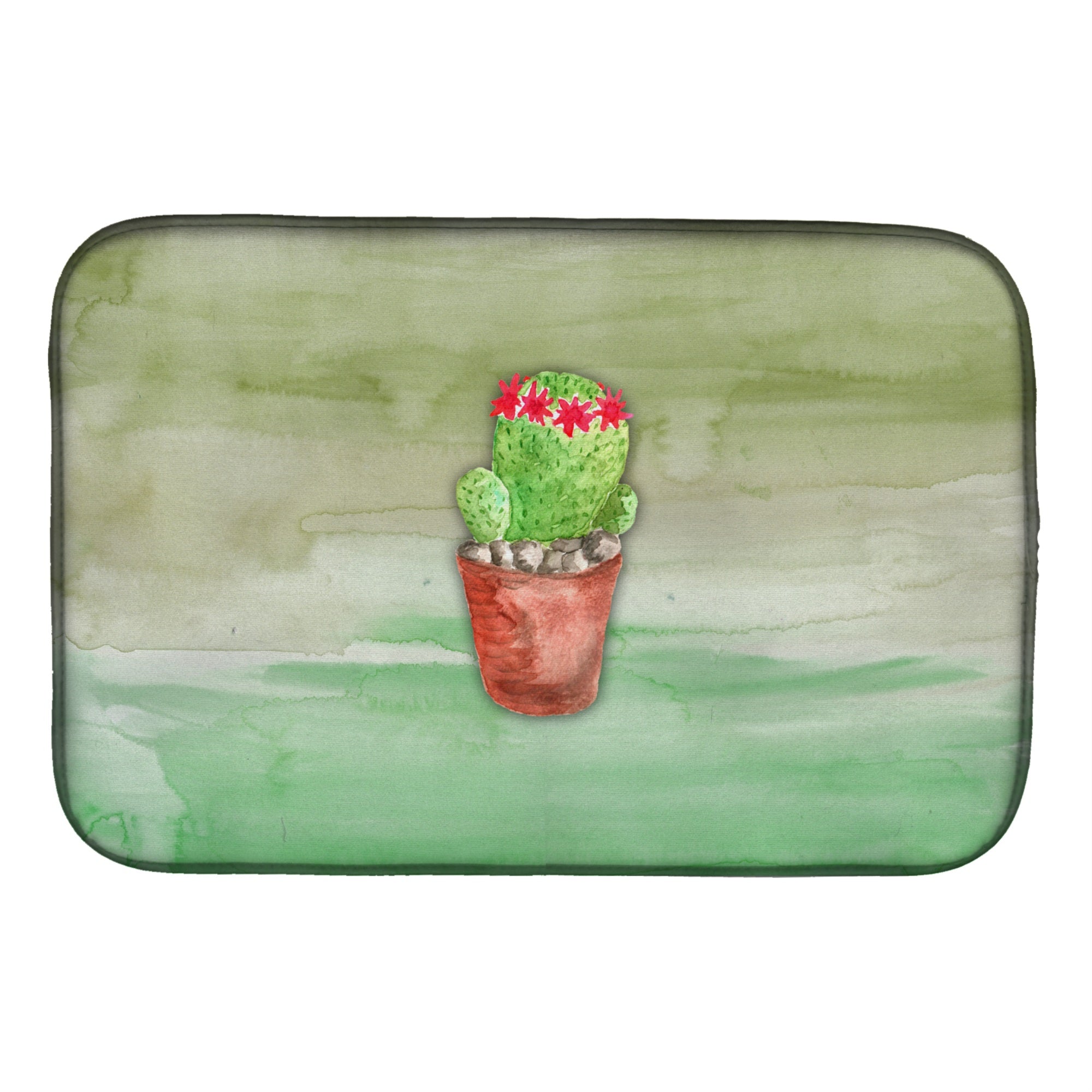 'Caroline'S Treasures Cactus Green Watercolor Dish Drying Mat, 14'''' X 21'''', Multicolor''