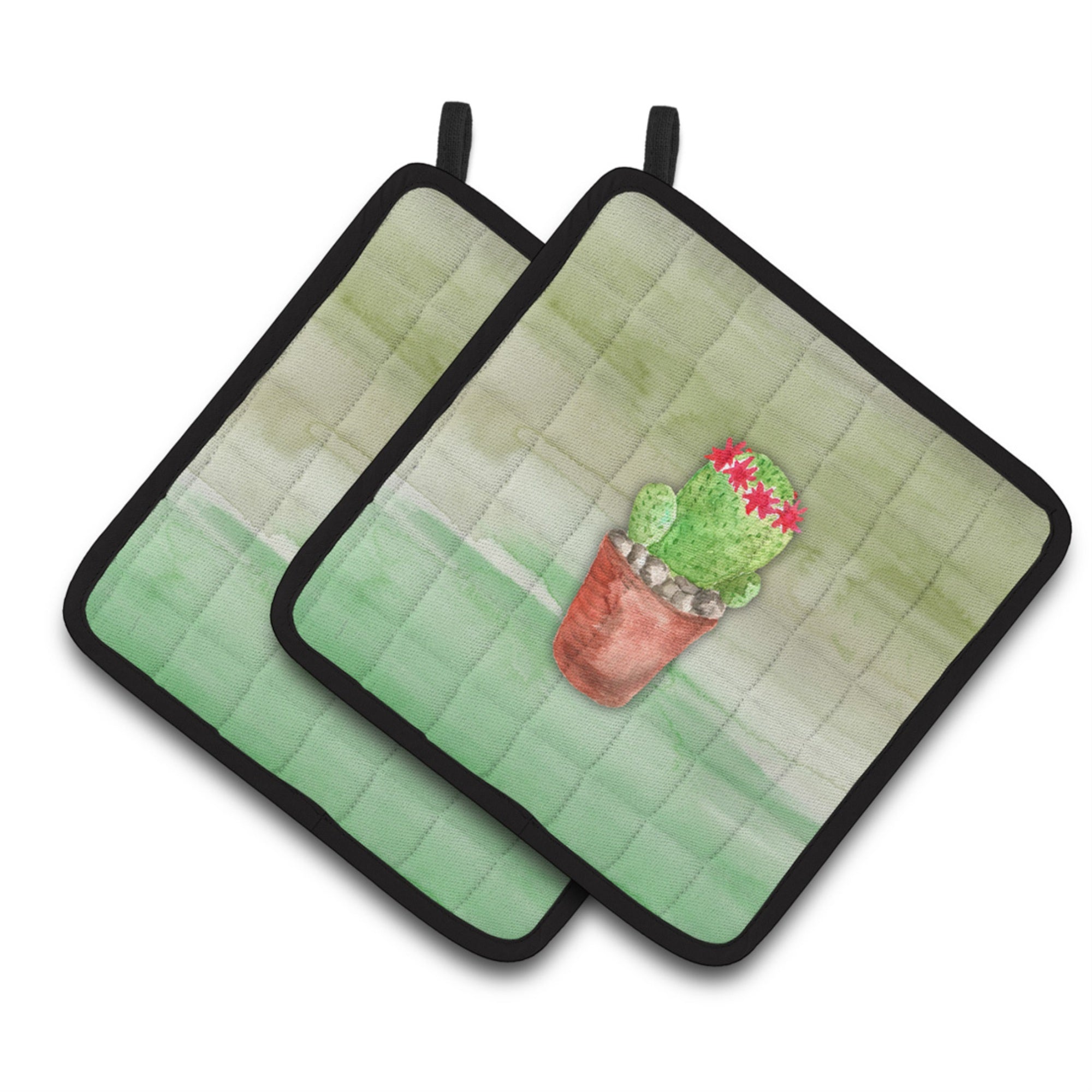 'Caroline'S Treasures Cactus Green Watercolor Decorated Pot Holder, 7.5''''H X 7.5''''W, Multicolor''