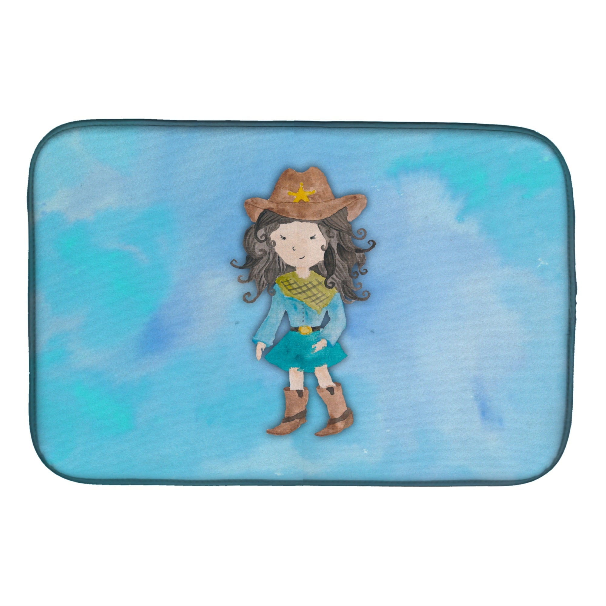 'Caroline'S Treasures Cowgirl Watercolor Dish Drying Mat, 14 X 21, Multicolor''