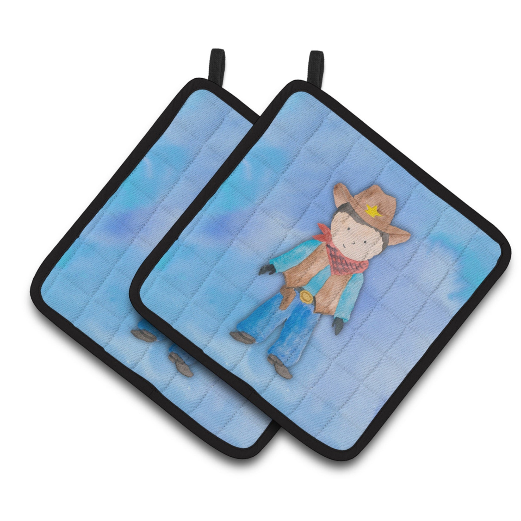 'Caroline'S Treasures Cowboy Watercolor Decorated Pot Holder, 7.5''''H X 7.5''''W, Multicolor''