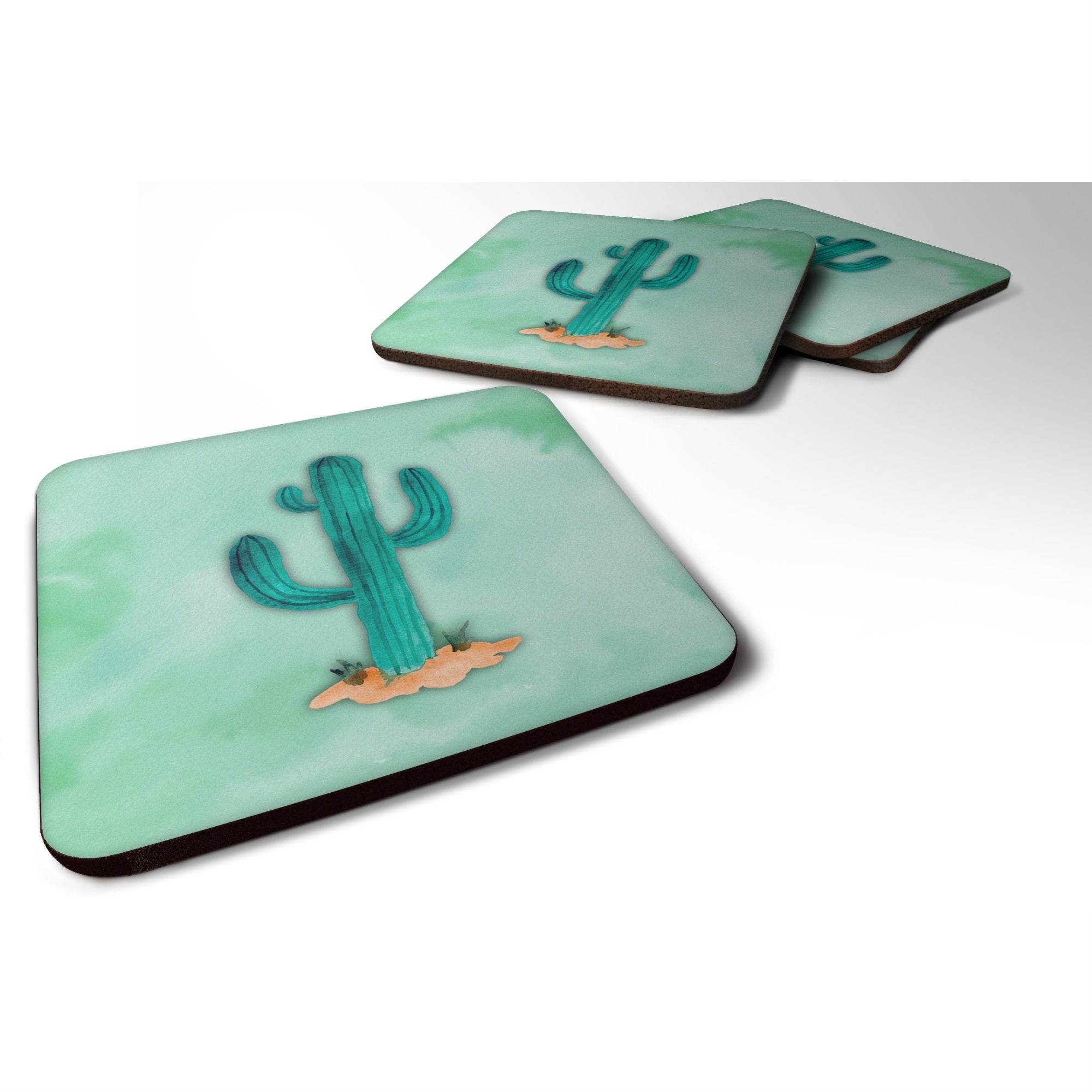 'Caroline'S Treasures Western Cactus Watercolor Decorative Coasters, 3.5, Multicolor''
