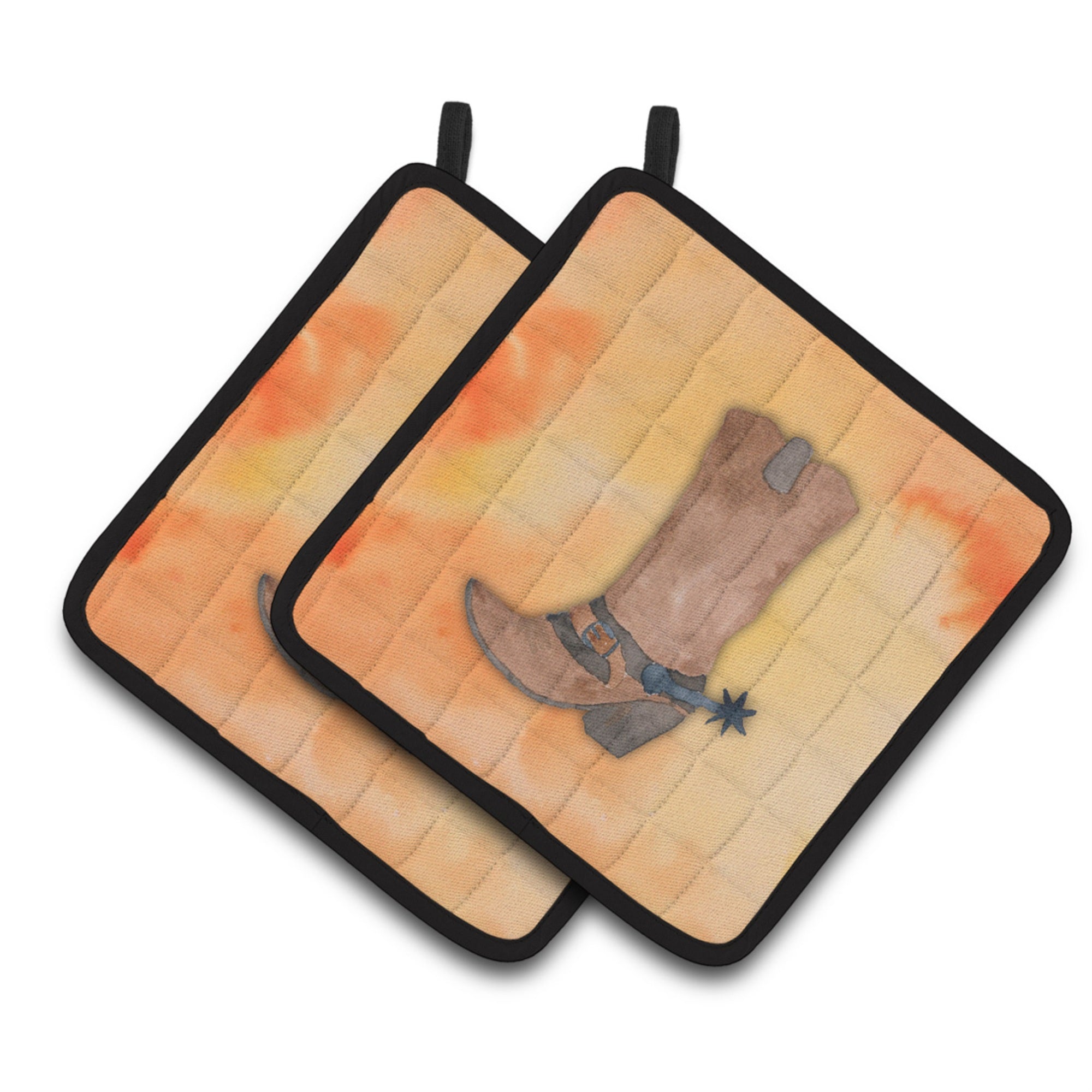 'Caroline'S Treasures Cowboy Boot Watercolor Decorated Pot Holder, 7.5''''H X 7.5''''W, Multicolor''