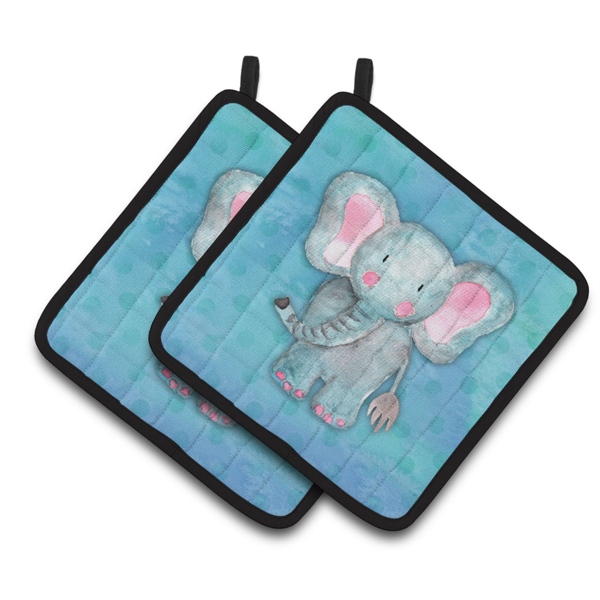 'Caroline'S Treasures Blue Elepant Watercolor Decorated Pot Holder, 7.5''''H X 7.5''''W, Multicolor''