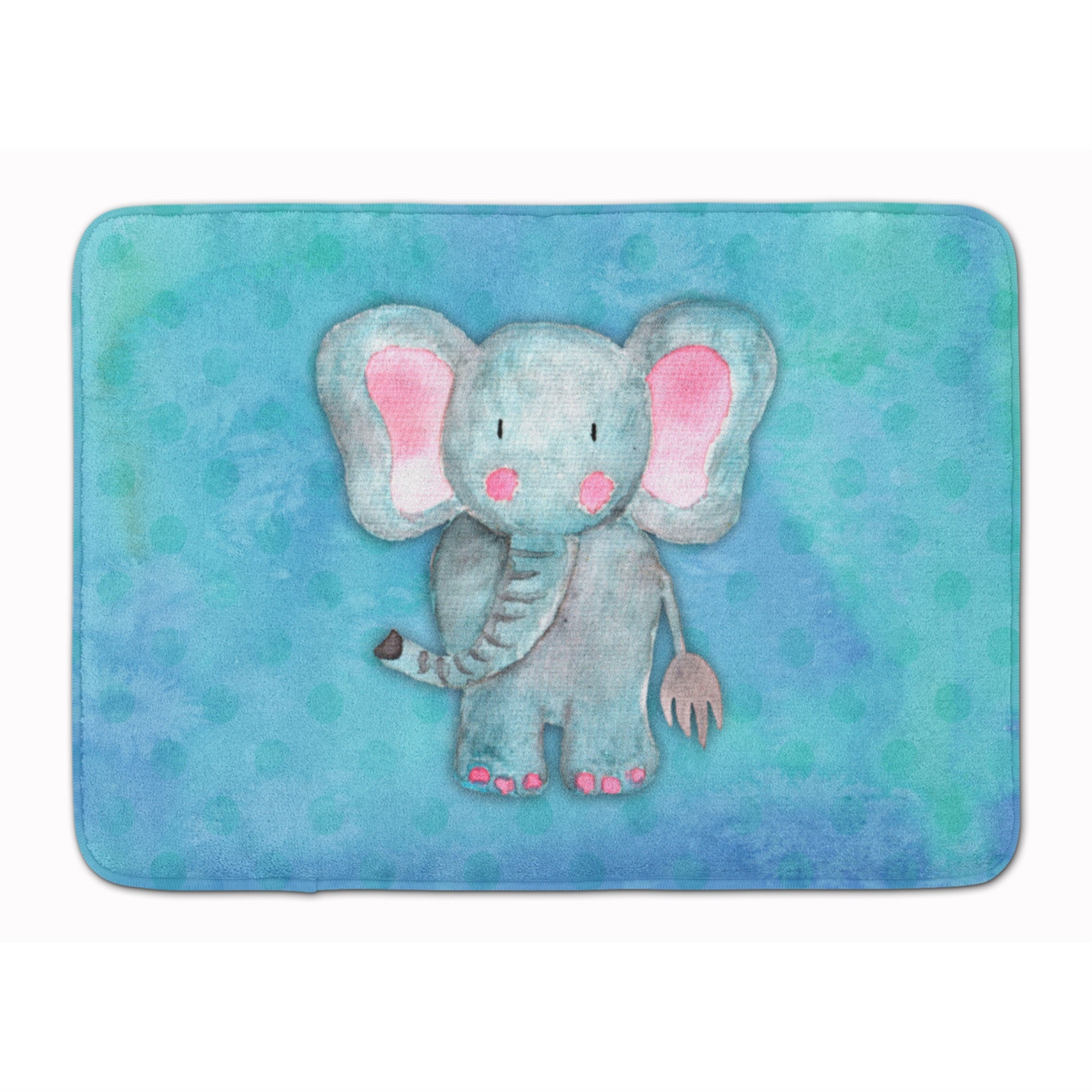 'Caroline'S Treasures Blue Elepant Watercolor Floor Mat, 19''''H X 27''''W, Multicolor''