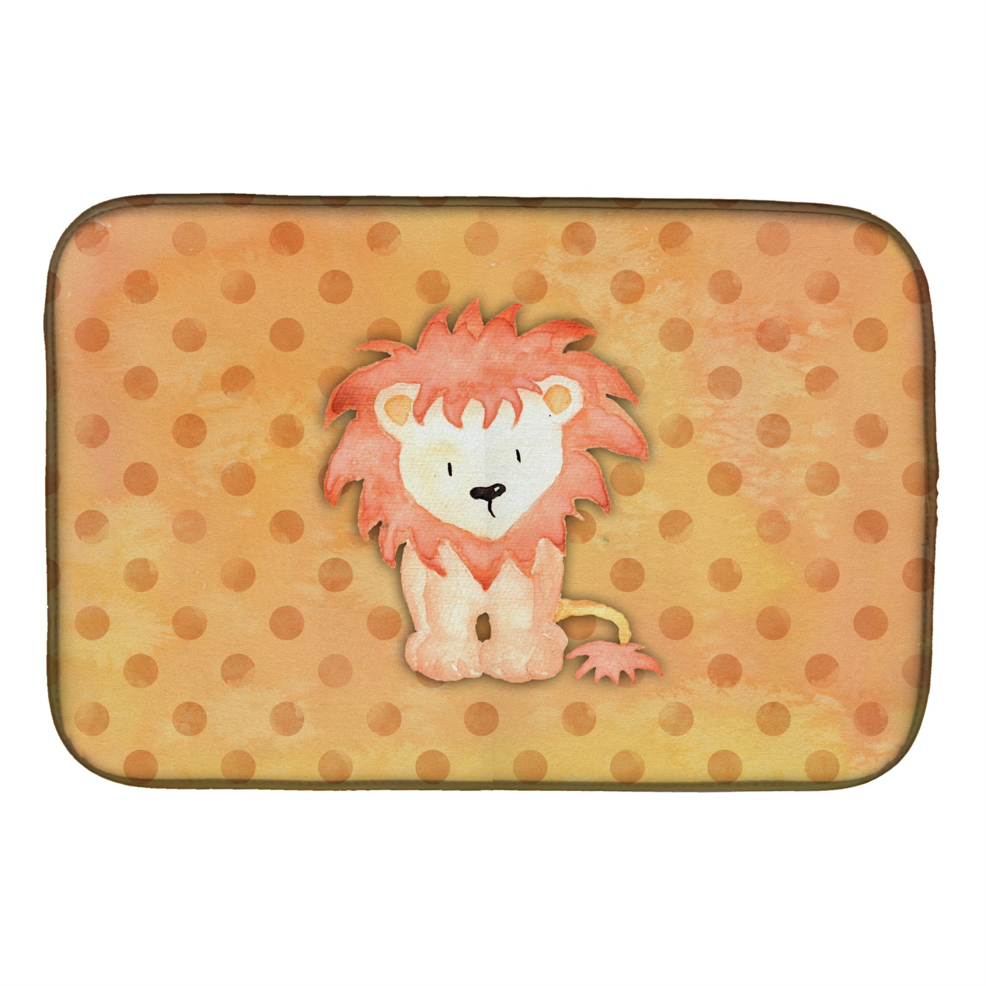 'Caroline'S Treasures Polka Dot Lion Watercolor Dish Drying Mat, 14'''' X 21'''', Multicolor''