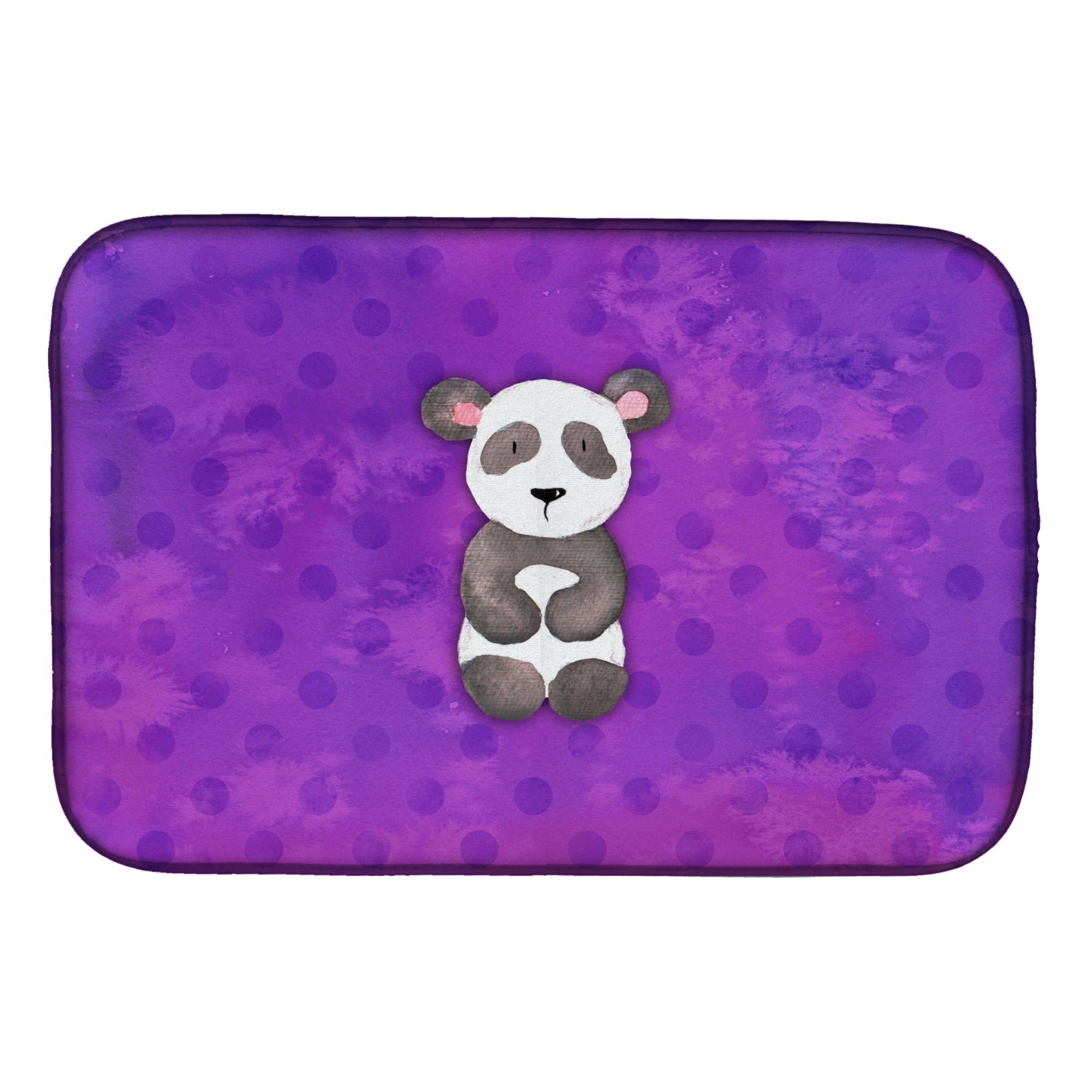 'Caroline'S Treasures Polka Dot Panda Bear Watercolor Dish Drying Mat, 14'''' X 21'''', Multicolor''