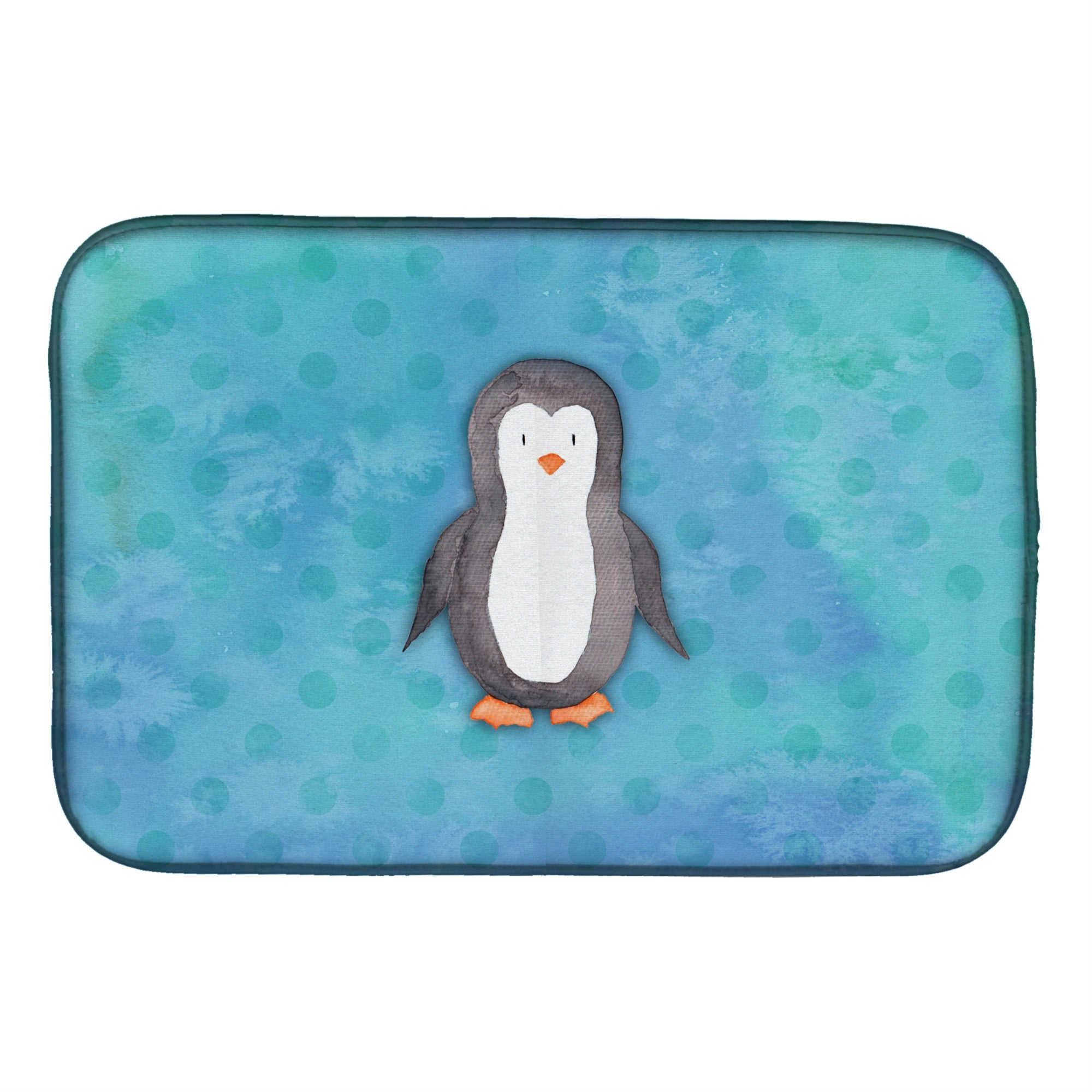 'Caroline'S Treasures Polkadot Penguin Watercolor Dish Drying Mat, 14'''' X 21'''', Multicolor''