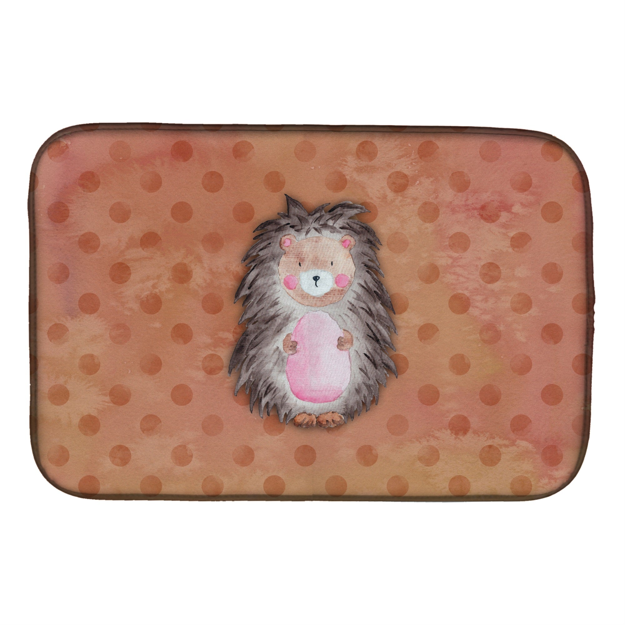 'Caroline'S Treasures Polkadot Hedgehog Watercolor Dish Drying Mat, 14'''' X 21'''', Multicolor''