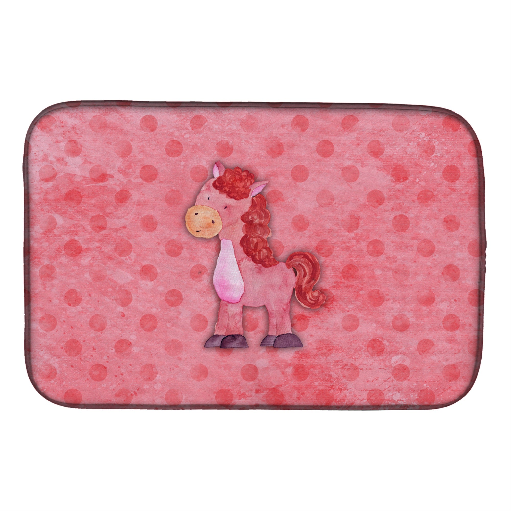 'Caroline'S Treasures Polka Dot Horse Watercolor Dish Drying Mat, 14'''' X 21'''', Multicolor''