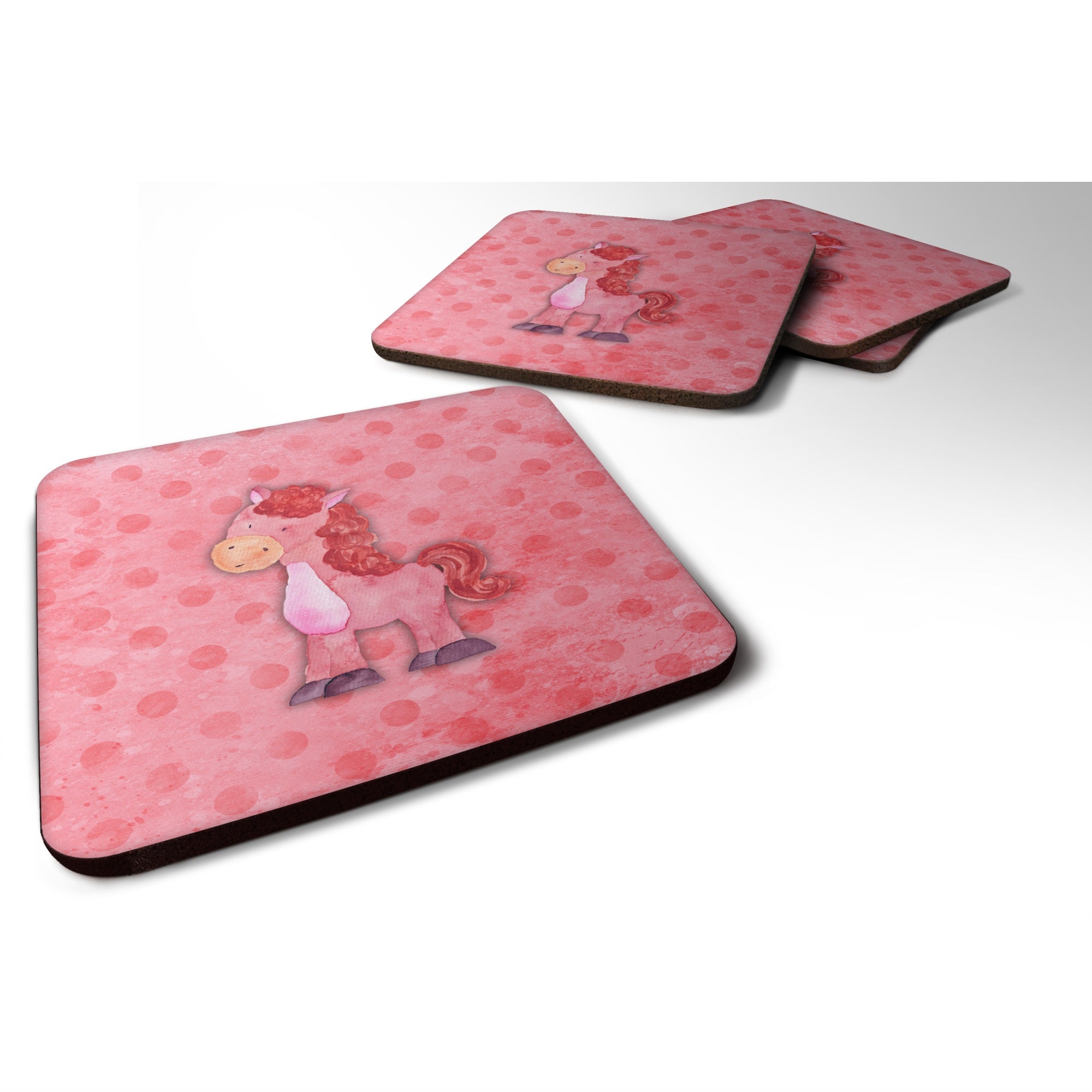 'Caroline'S Treasures Polkadot Horse Watercolor Decorative Coasters, 3.5, Multicolor''