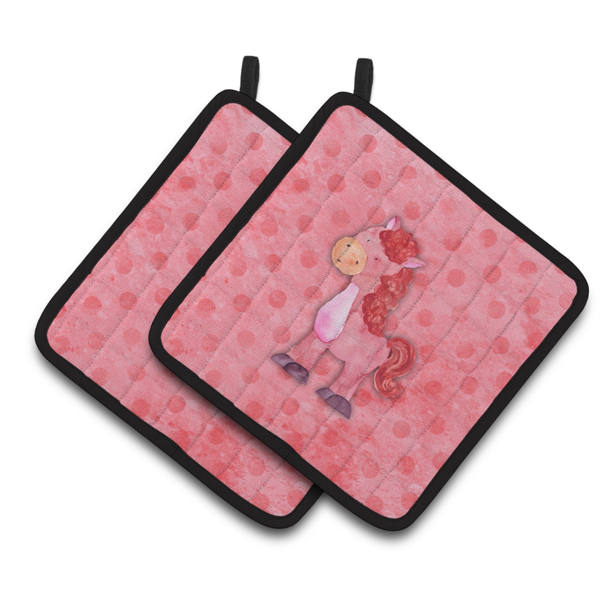 'Caroline'S Treasures Polkadot Horse Watercolor Decorated Pot Holder, 7.5''''H X 7.5''''W, Multicolor''