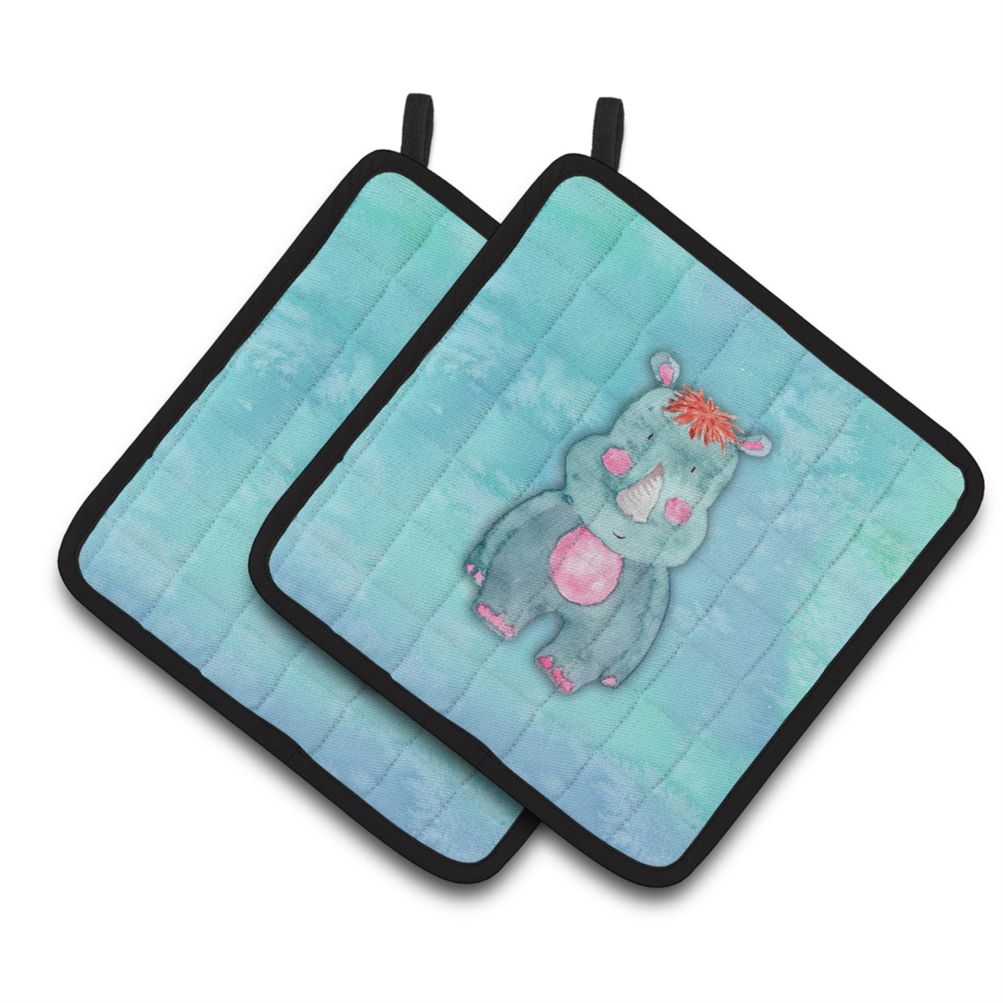 'Caroline'S Treasures Rhinoceros Watercolor Decorated Pot Holder, 7.5''''H X 7.5''''W, Multicolor''