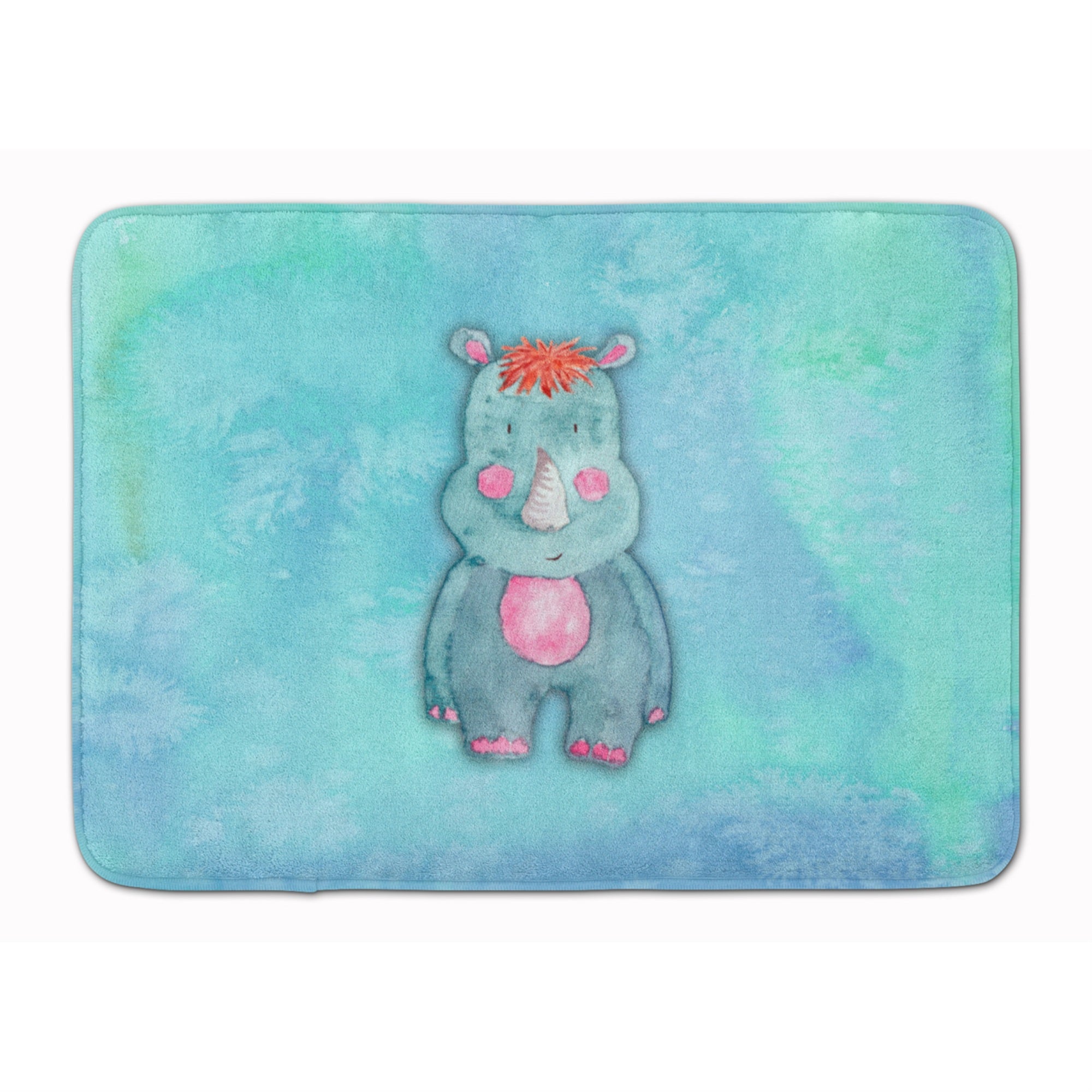 'Caroline'S Treasures Rhinoceros Watercolor Floor Mat, 19''''H X 27''''W, Multicolor''