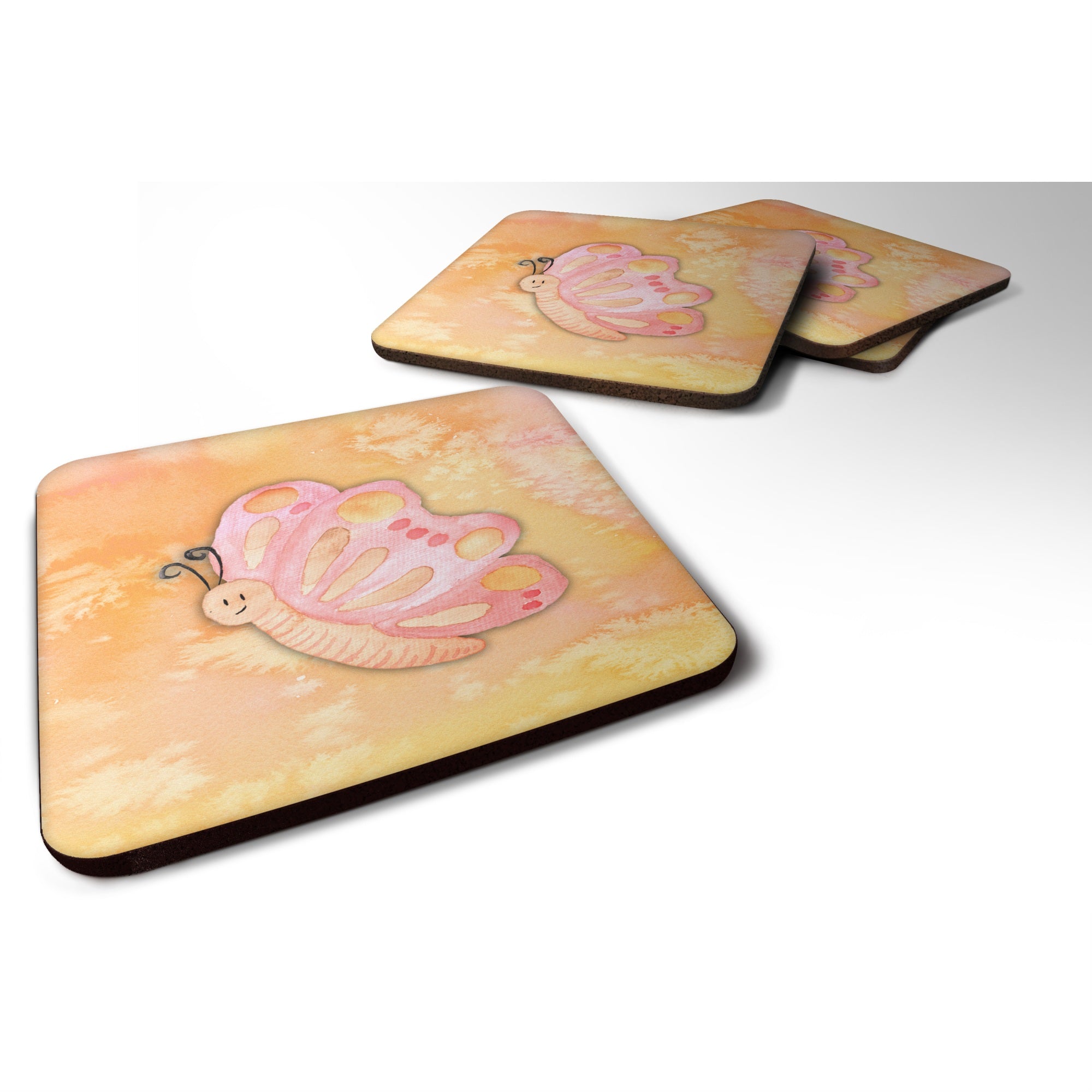 'Caroline'S Treasures Butterfly Watercolor Decorative Coasters, 3.5, Multicolor''