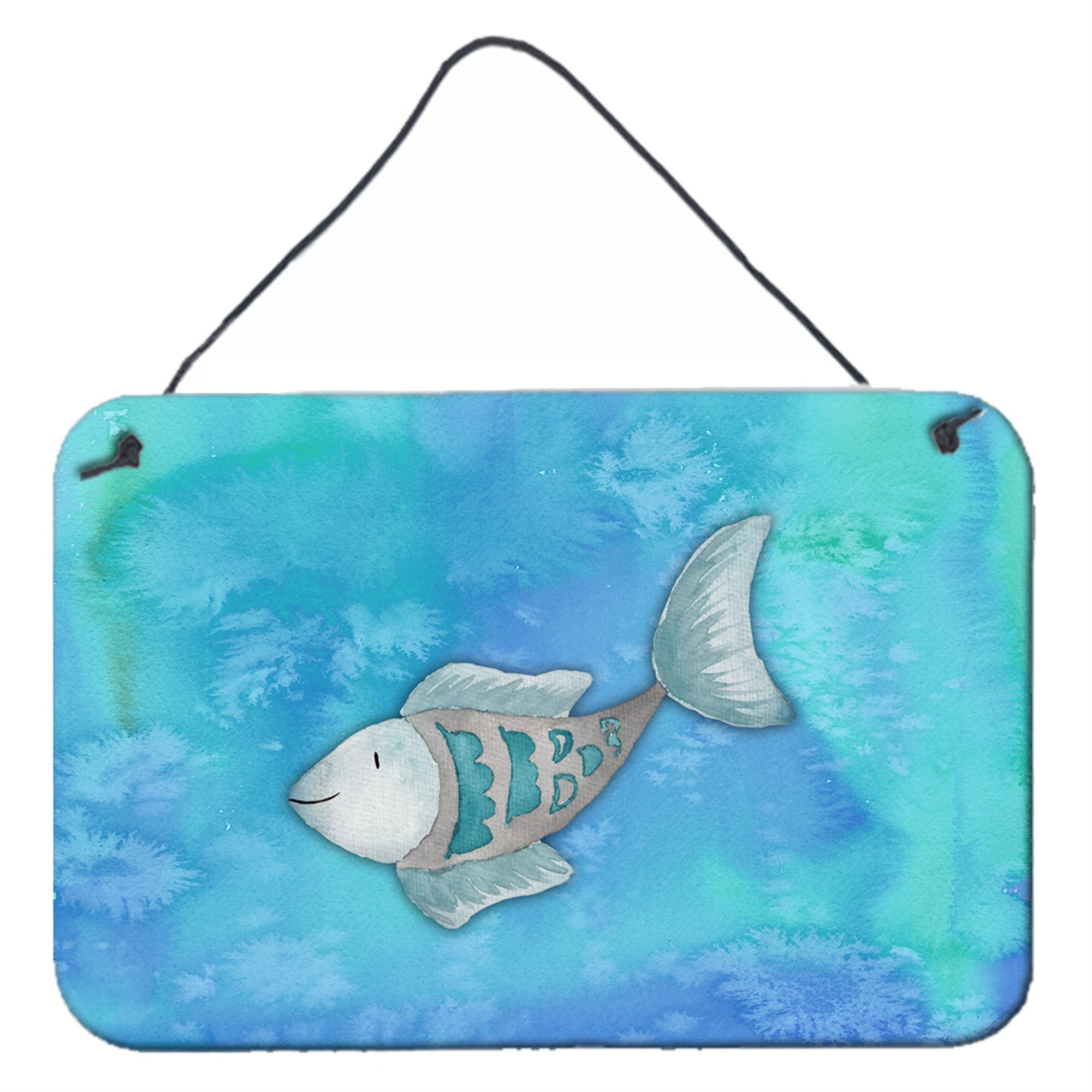 'Caroline'S Treasures Blue Fish Watercolor Metal Print, 8''''H X 12''''W, Multicolor''