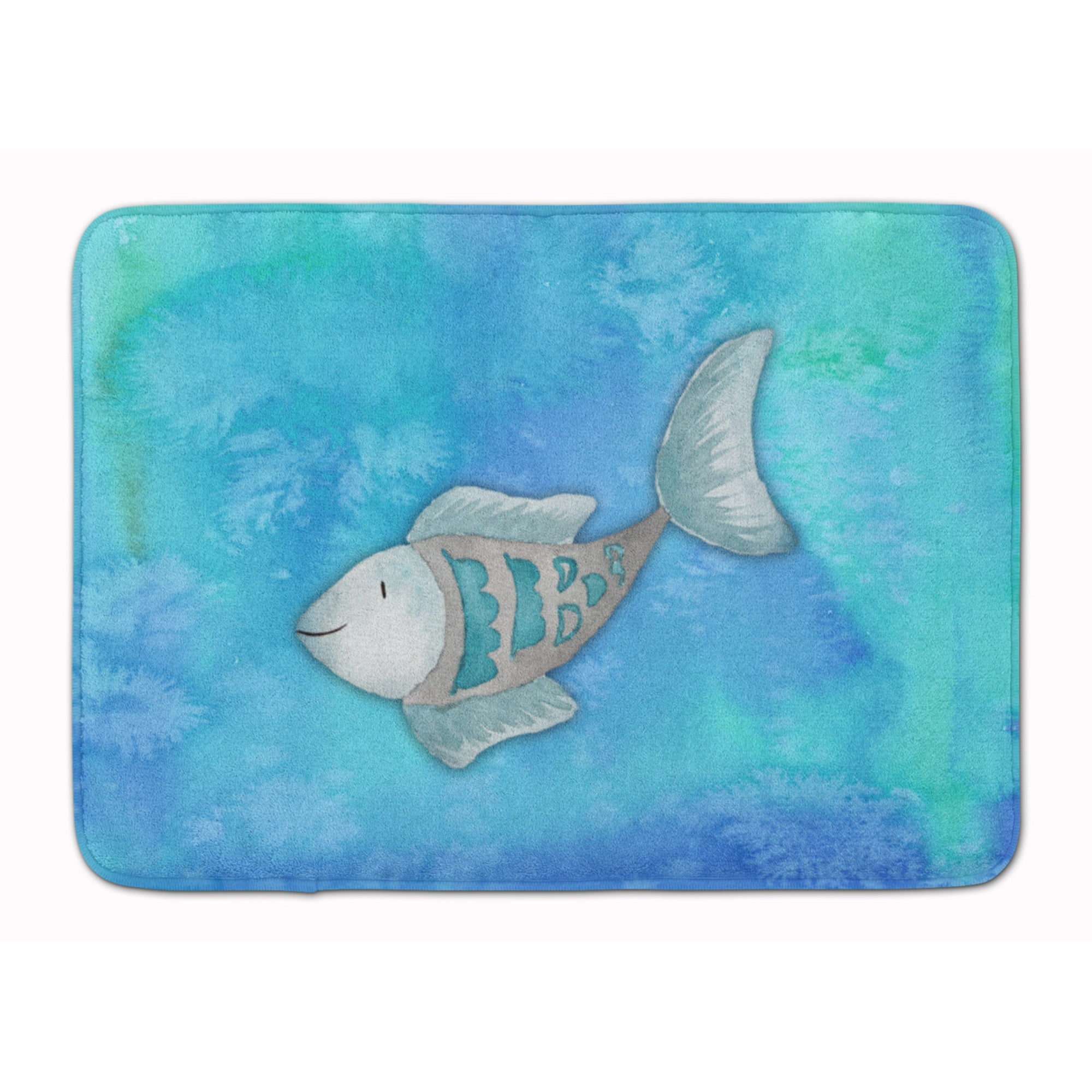 'Caroline'S Treasures Blue Fish Watercolor Floor Mat, 19''''H X 27''''W, Multicolor''