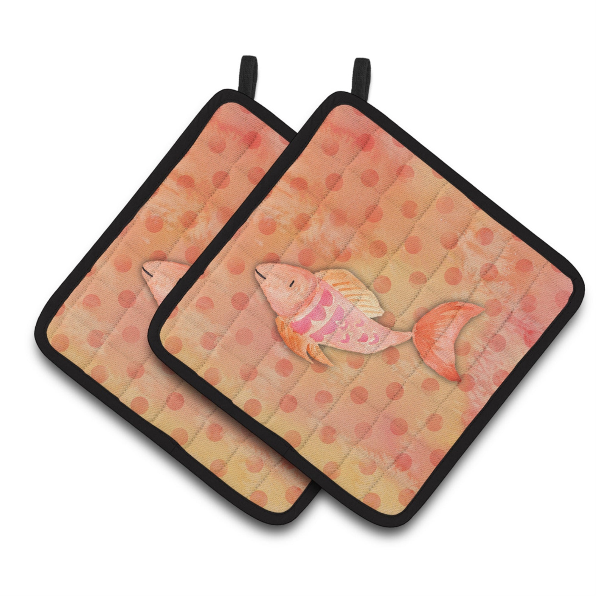 'Caroline'S Treasures Orange Fish Watercolor Decorated Pot Holder, 7.5''''H X 7.5''''W, Multicolor''
