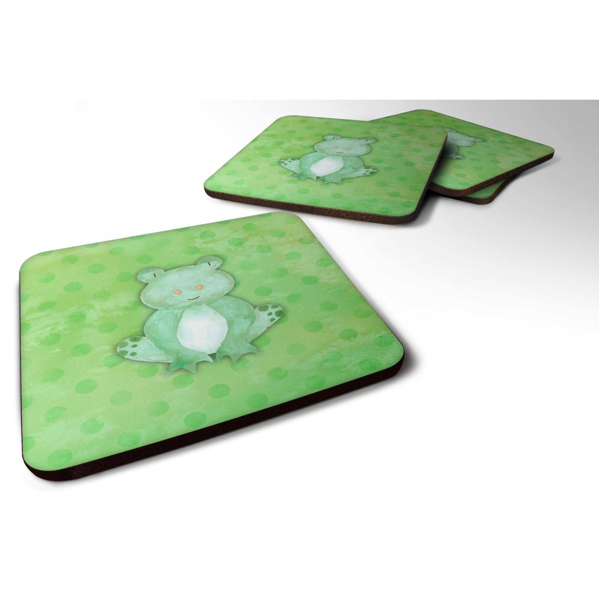 'Caroline'S Treasures Polkadot Frog Watercolor Decorative Coasters, 3.5, Multicolor''