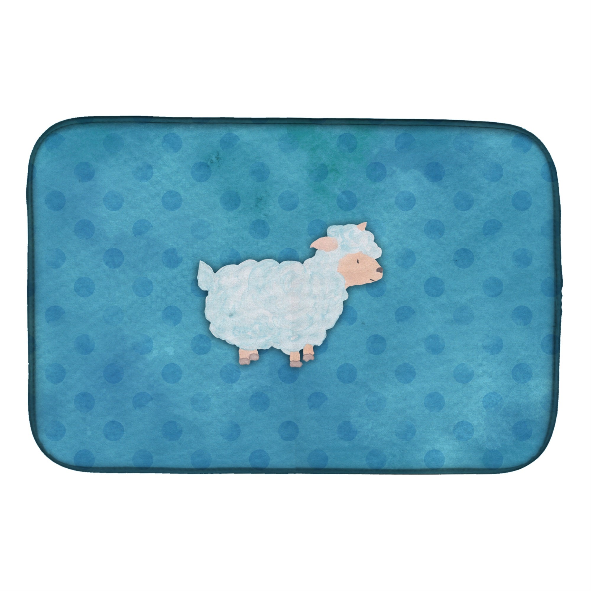 'Caroline'S Treasures Polkadot Sheep Lamb Watercolor Dish Drying Mat, 14'''' X 21'''', Multicolor''