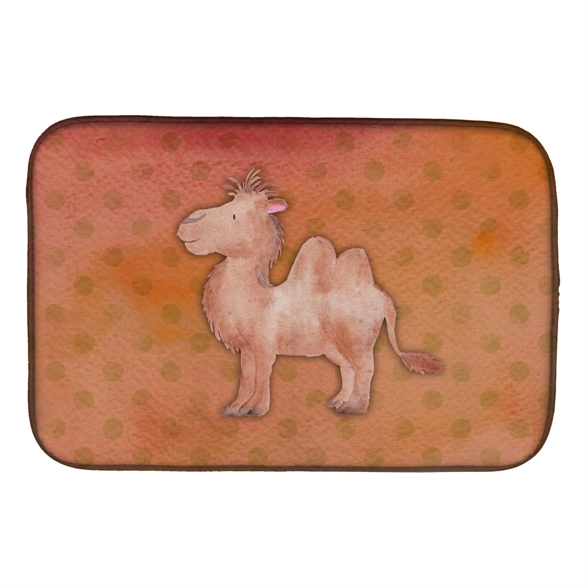 'Caroline'S Treasures Polkadot Camel Watercolor Dish Drying Mat, 14'''' X 21'''', Multicolor''