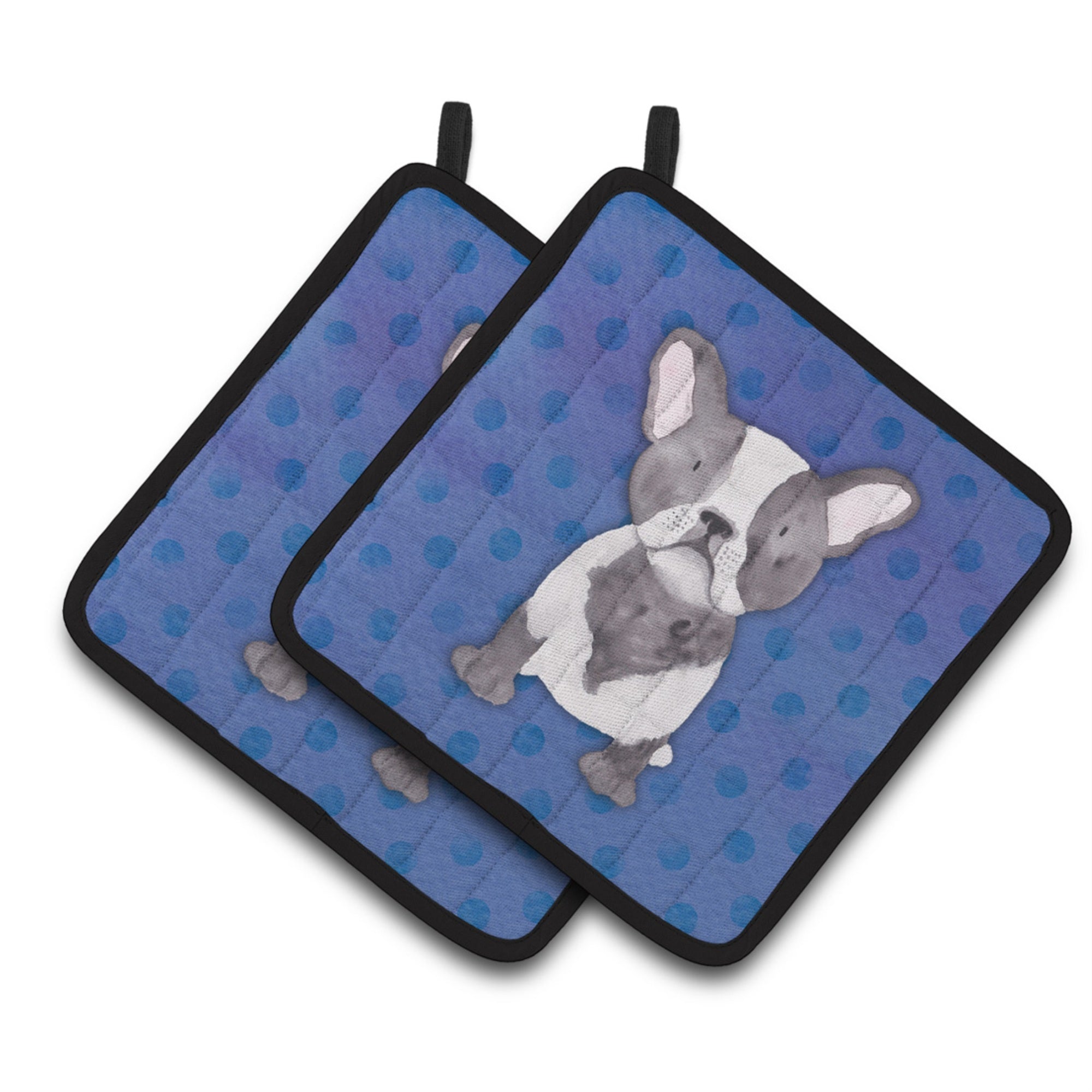 'Caroline'S Treasures French Bulldog Polkadot Watercolor Decorated Pot Holder, 7.5''''H X 7.5''''W, Multicolor''