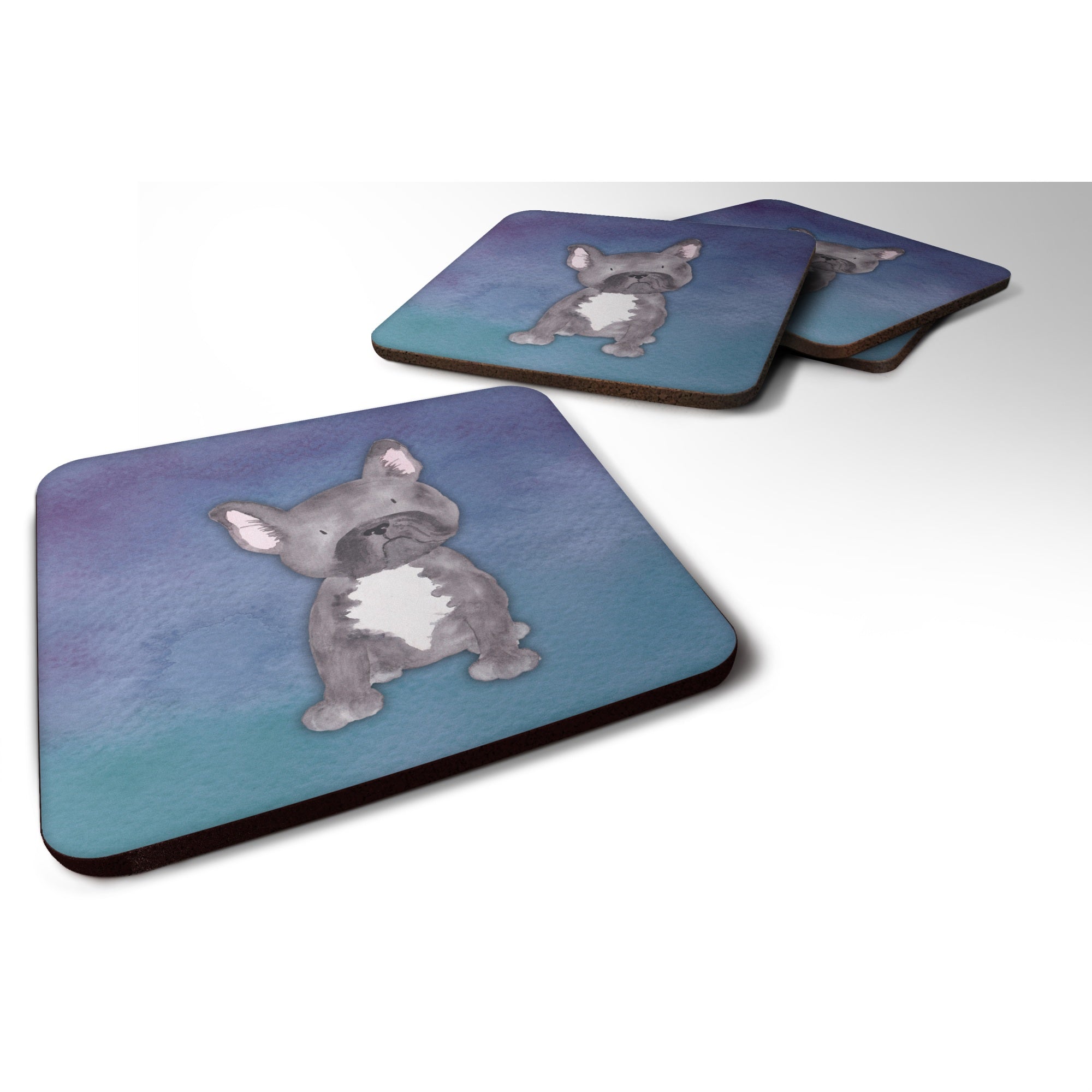 'Caroline'S Treasures French Bulldog Watercolor Decorative Coasters, 3.5, Multicolor''
