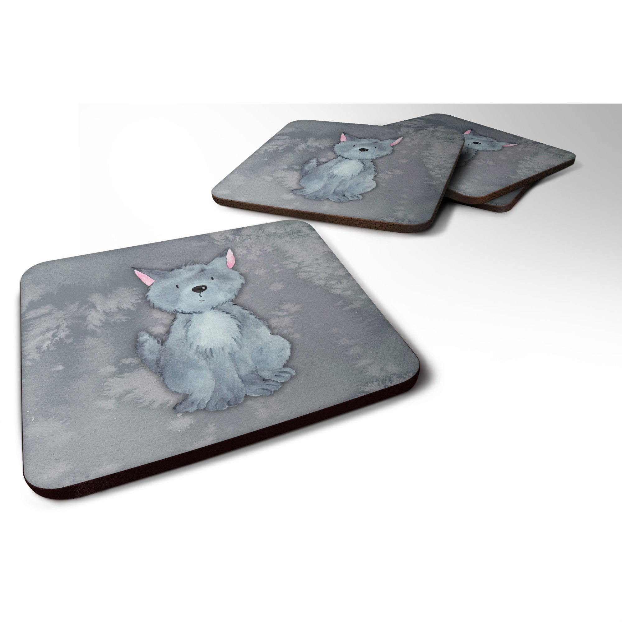 'Caroline'S Treasures Wolf Watercolor Decorative Coasters, 3.5, Multicolor''